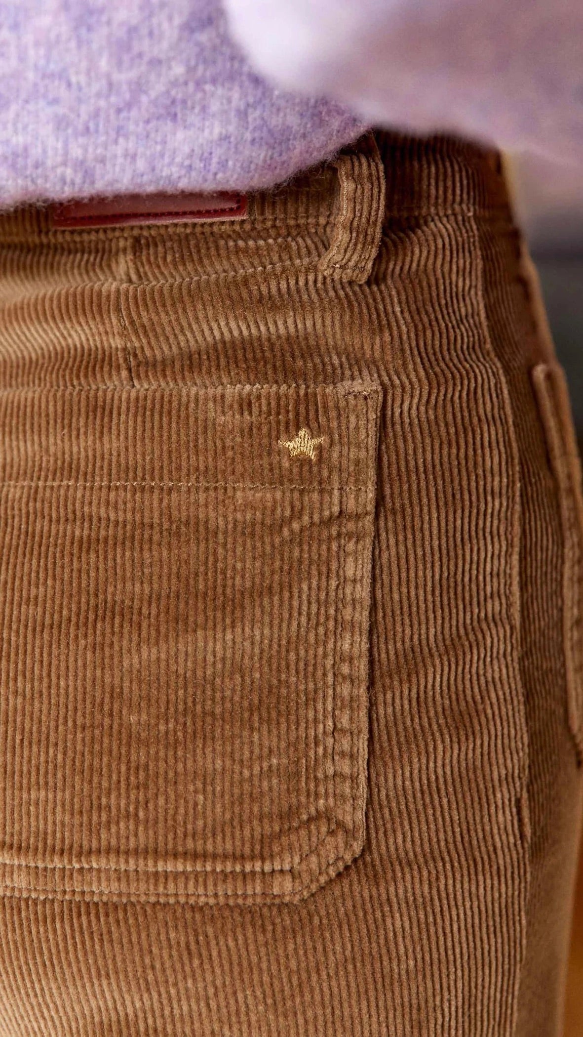 PANTALON LARGE EN VELOURS COTELE LA PETITE ETOILE ATLANTY#COLOR_CAMEL
