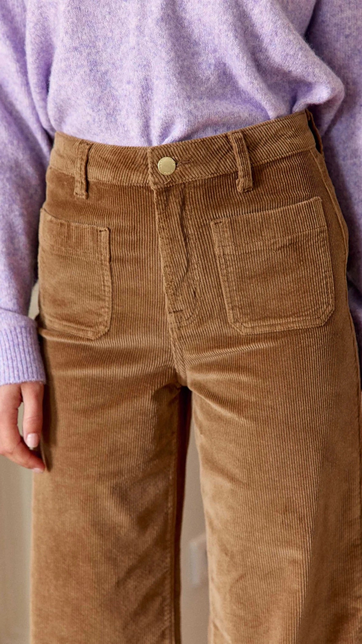 PANTALON LARGE EN VELOURS COTELE LA PETITE ETOILE ATLANTY#COLOR_CAMEL