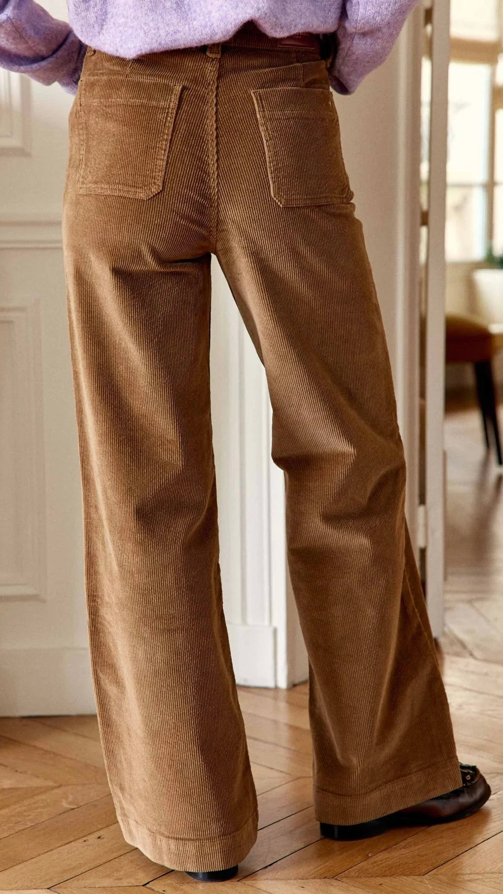 PANTALON LARGE EN VELOURS COTELE LA PETITE ETOILE ATLANTY#COLOR_CAMEL