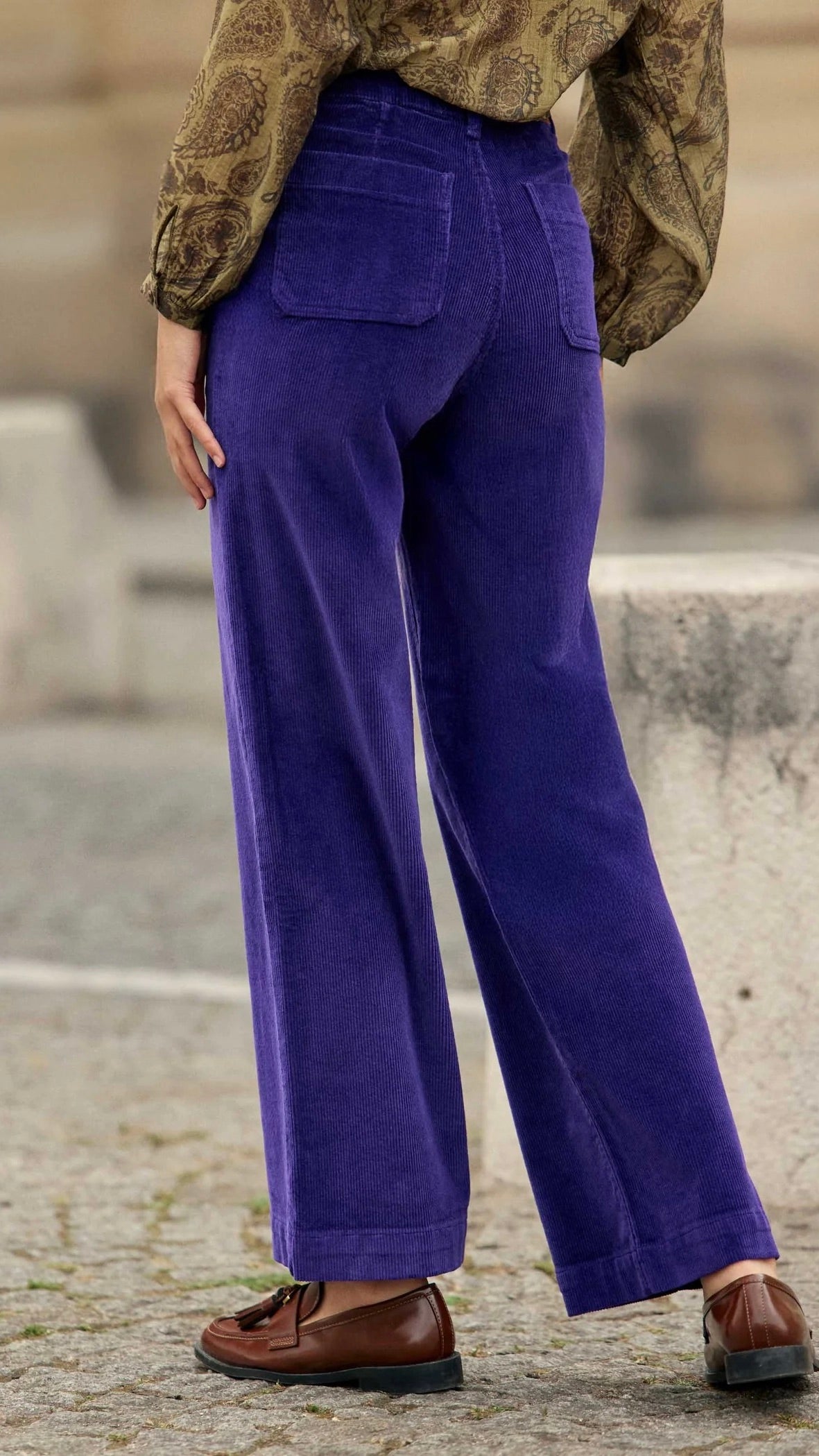 PANTALON LARGE EN VELOURS COTELE LA PETITE ETOILE ATLANTY#COLOR_VIOLET