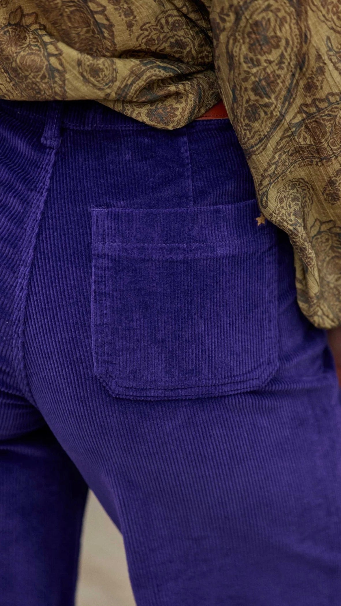PANTALON LARGE EN VELOURS COTELE LA PETITE ETOILE ATLANTY#COLOR_VIOLET