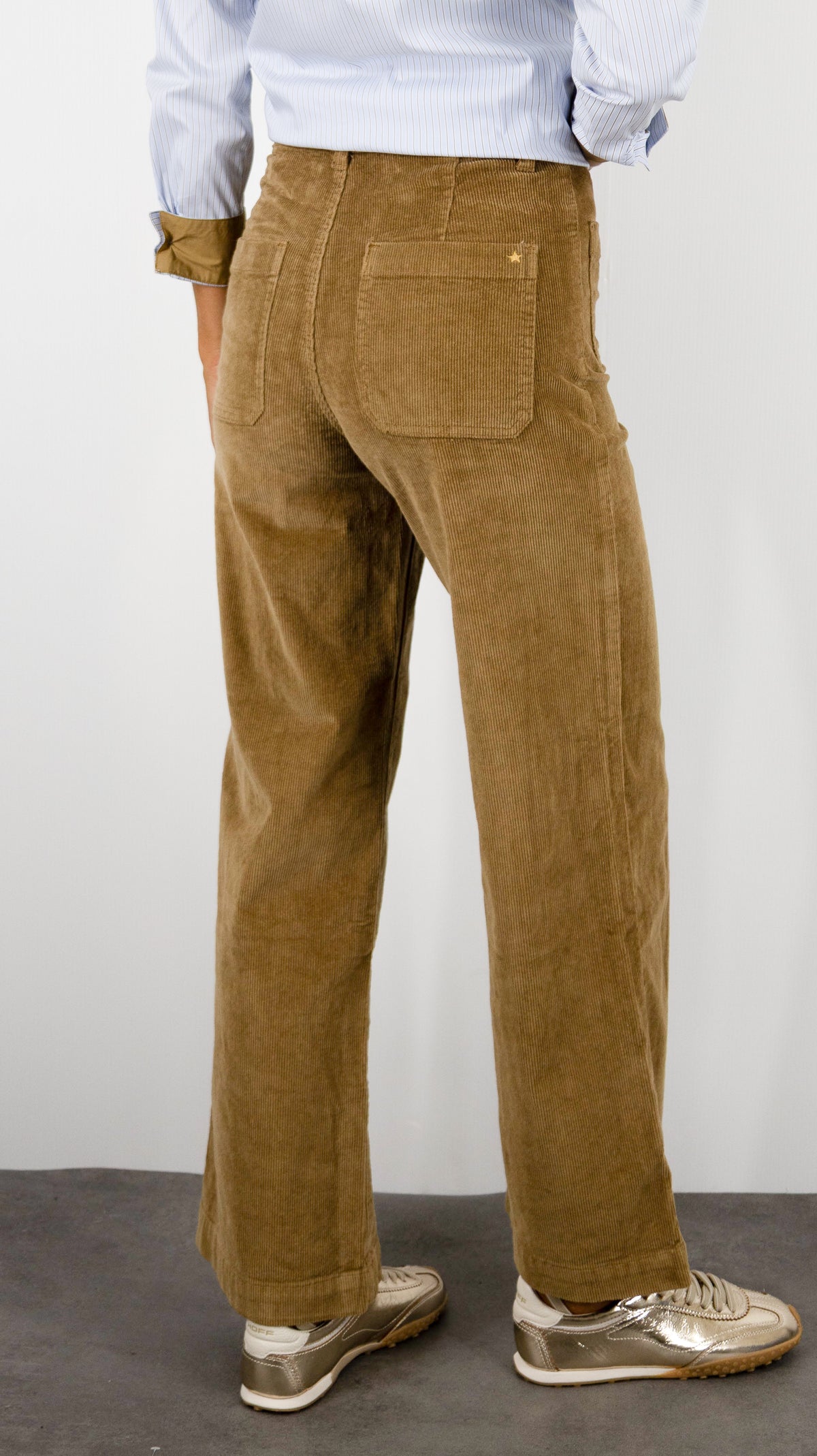 PANTALON LARGE EN VELOURS COTELE POUR FEMME LA PETITE ETOILE ATLANTY#COLOR_13/BEIGE