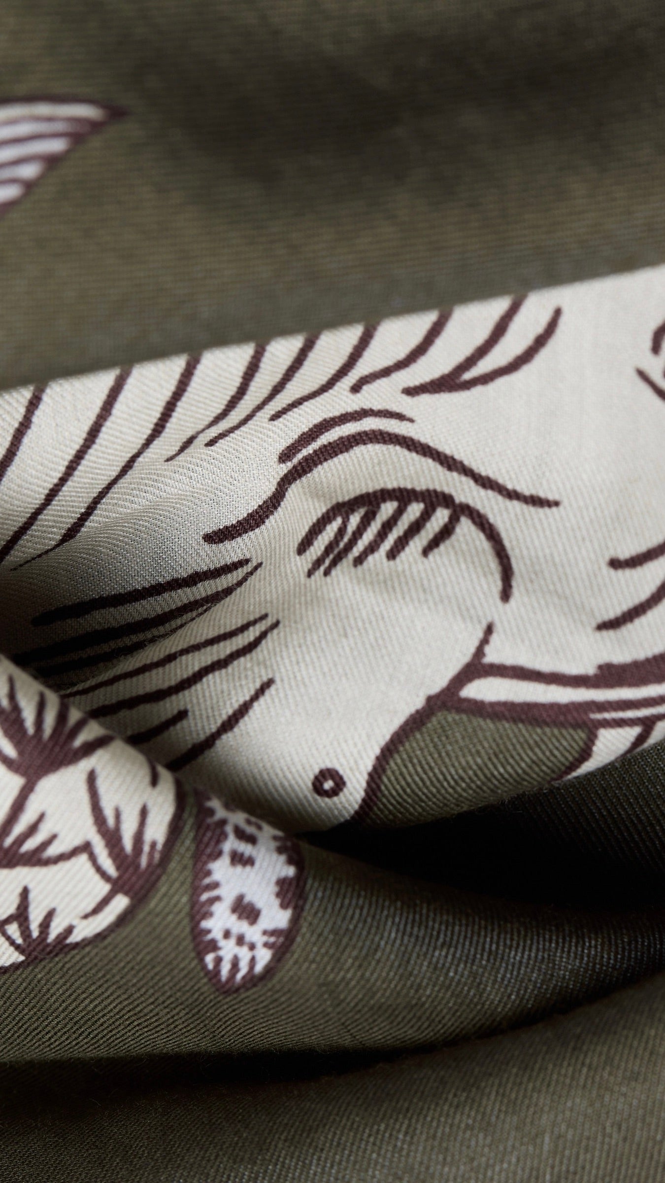 FOULARD IMPRIME FEMME EN COTON#COLOR_KHAKI/KAKI