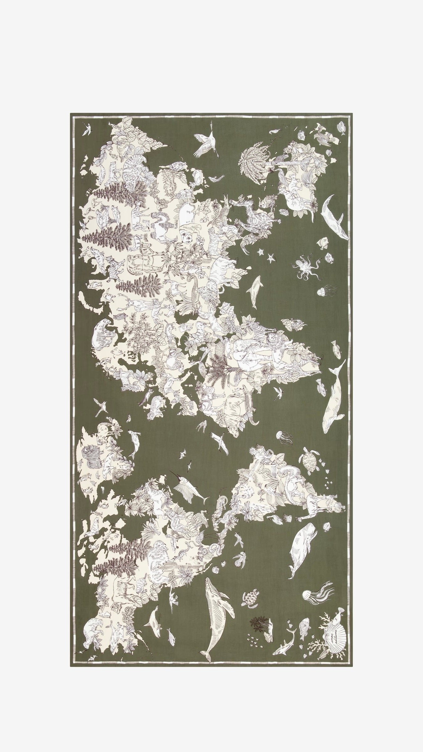 FOULARD IMPRIME FEMME EN COTON#COLOR_KHAKI/KAKI