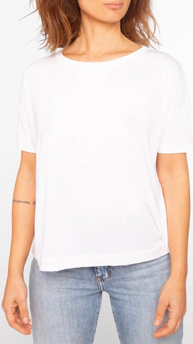 TEE-SHIRT COL BATEAU EN COTON PIMA ANONYM AUDREY#COLOR_BLANC