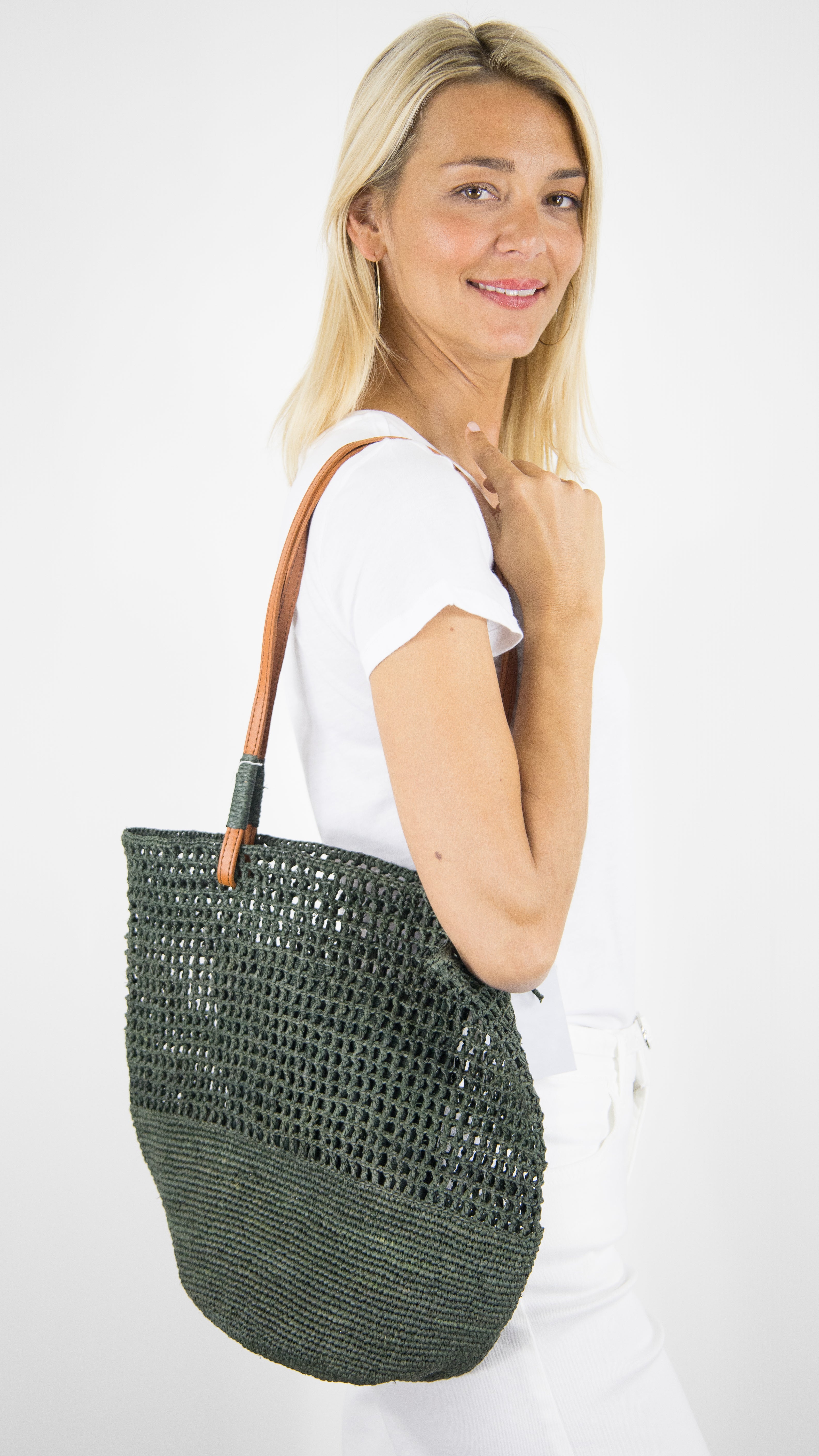 SAC EN RAPHIA AVEC ANSES EN CUIR  SOVANI MAYA#COLOR_04/KAKI