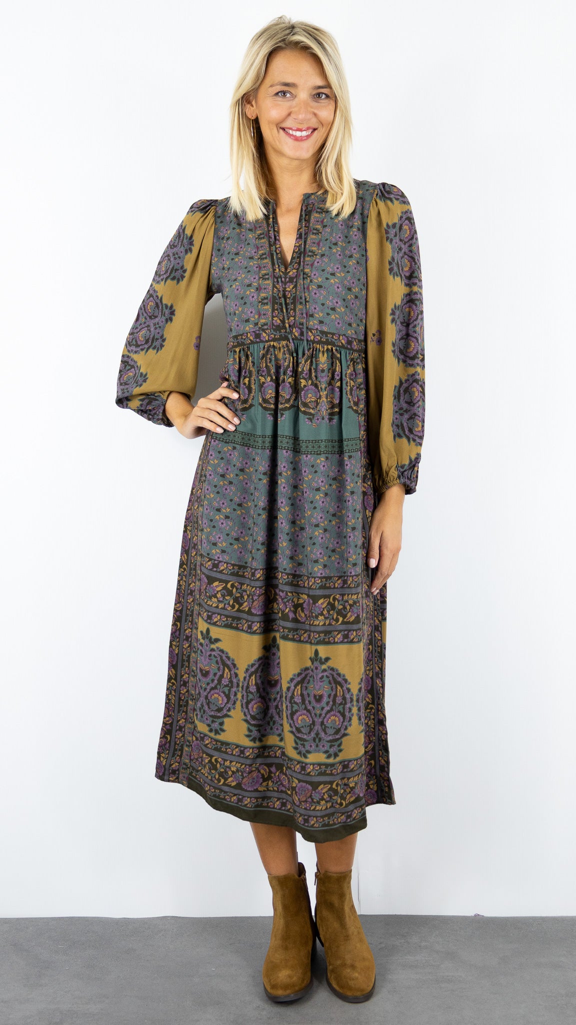 ROBE LONGUE FLUIDE IMPRIMEE BA&SH BARLEY