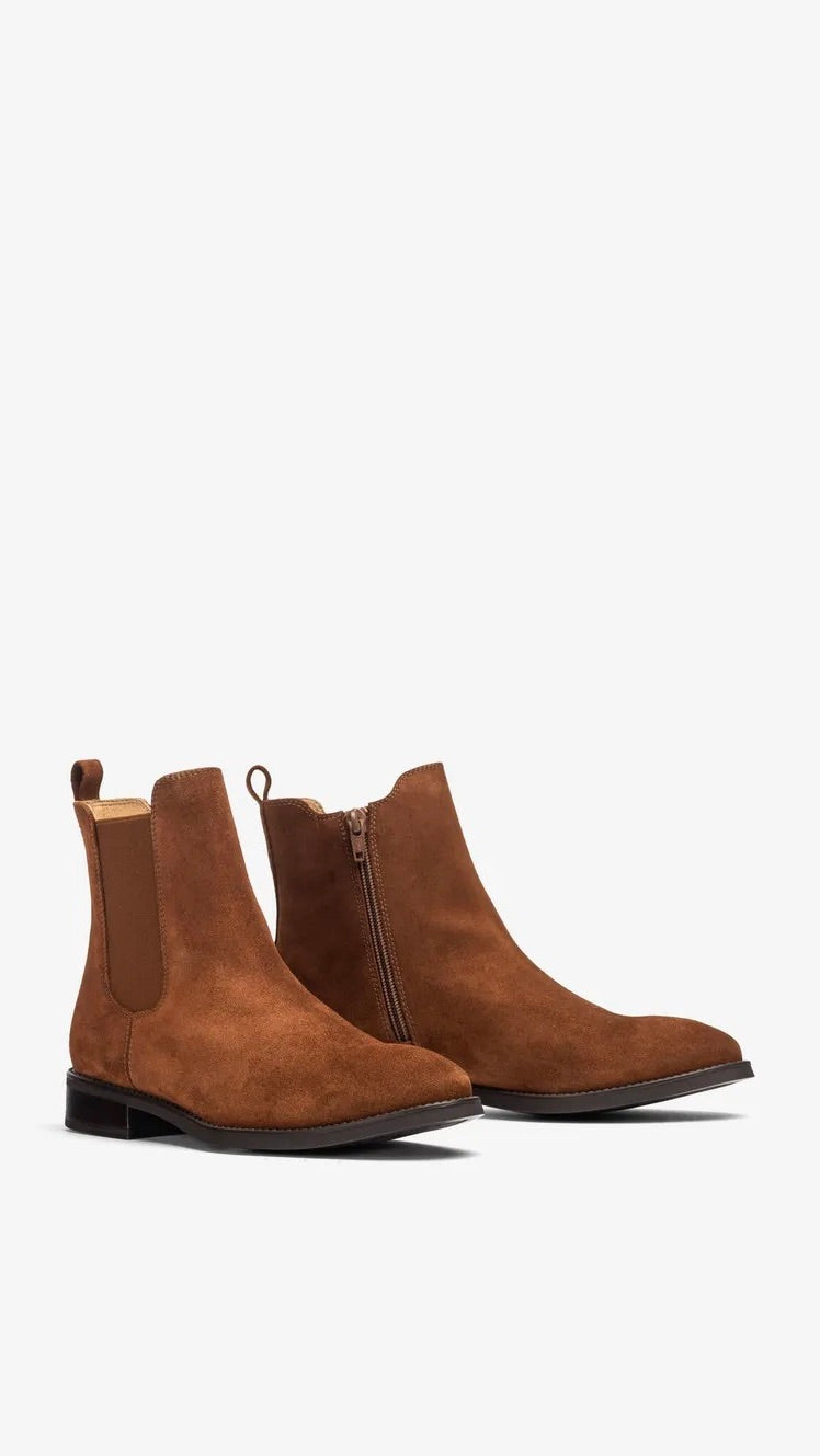 BOOTS PLATES EN DAIM UNISA BARTY_F25_BS#COLOR_TANGER/CAMEL