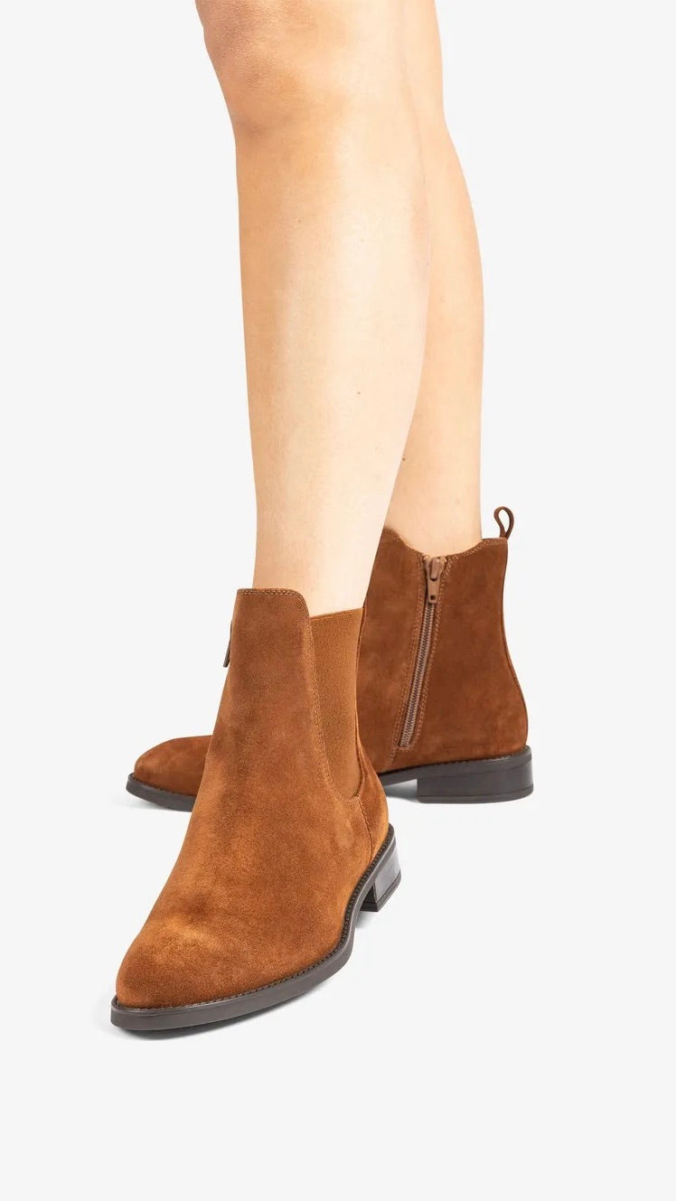 BOOTS PLATES EN DAIM UNISA BARTY_F25_BS#COLOR_TANGER/CAMEL