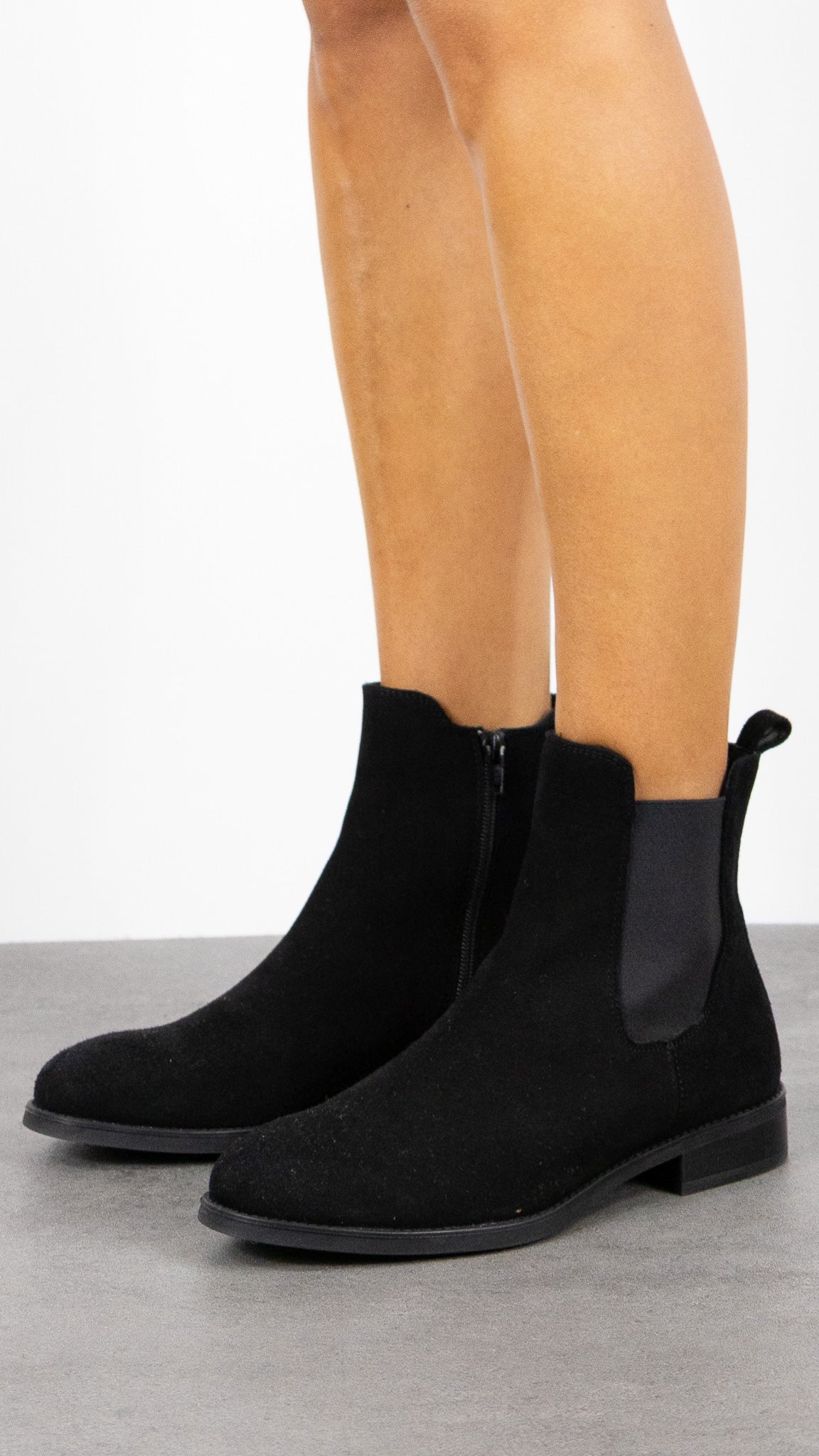 BOOTS PLATES EN DAIM UNISA BARTY_F25_BS#COLOR_BLACK