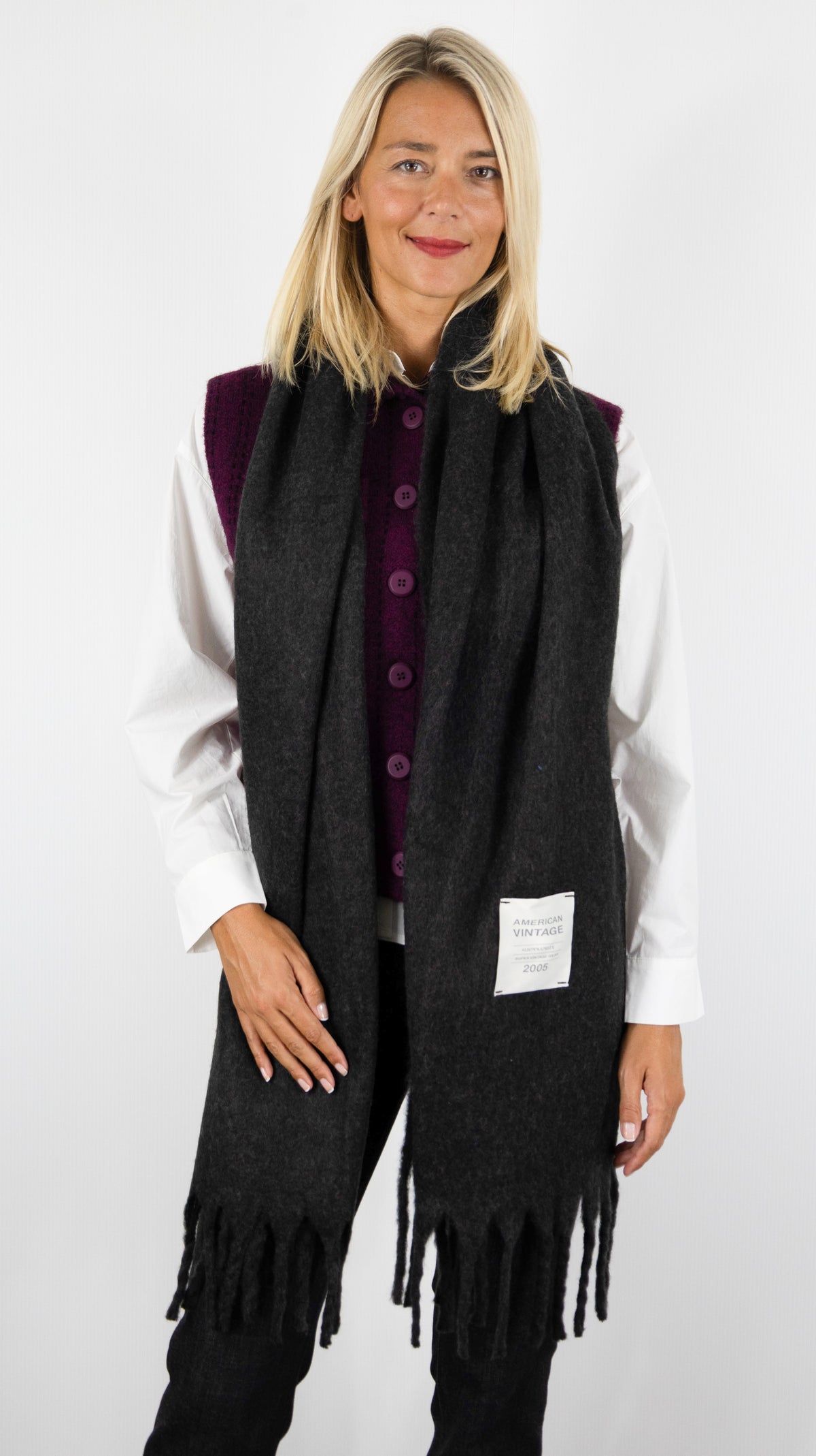 ECHARPE EN LAINE AMERICAN VINTAGE ZINACO#COLOR_GRIS CHINE