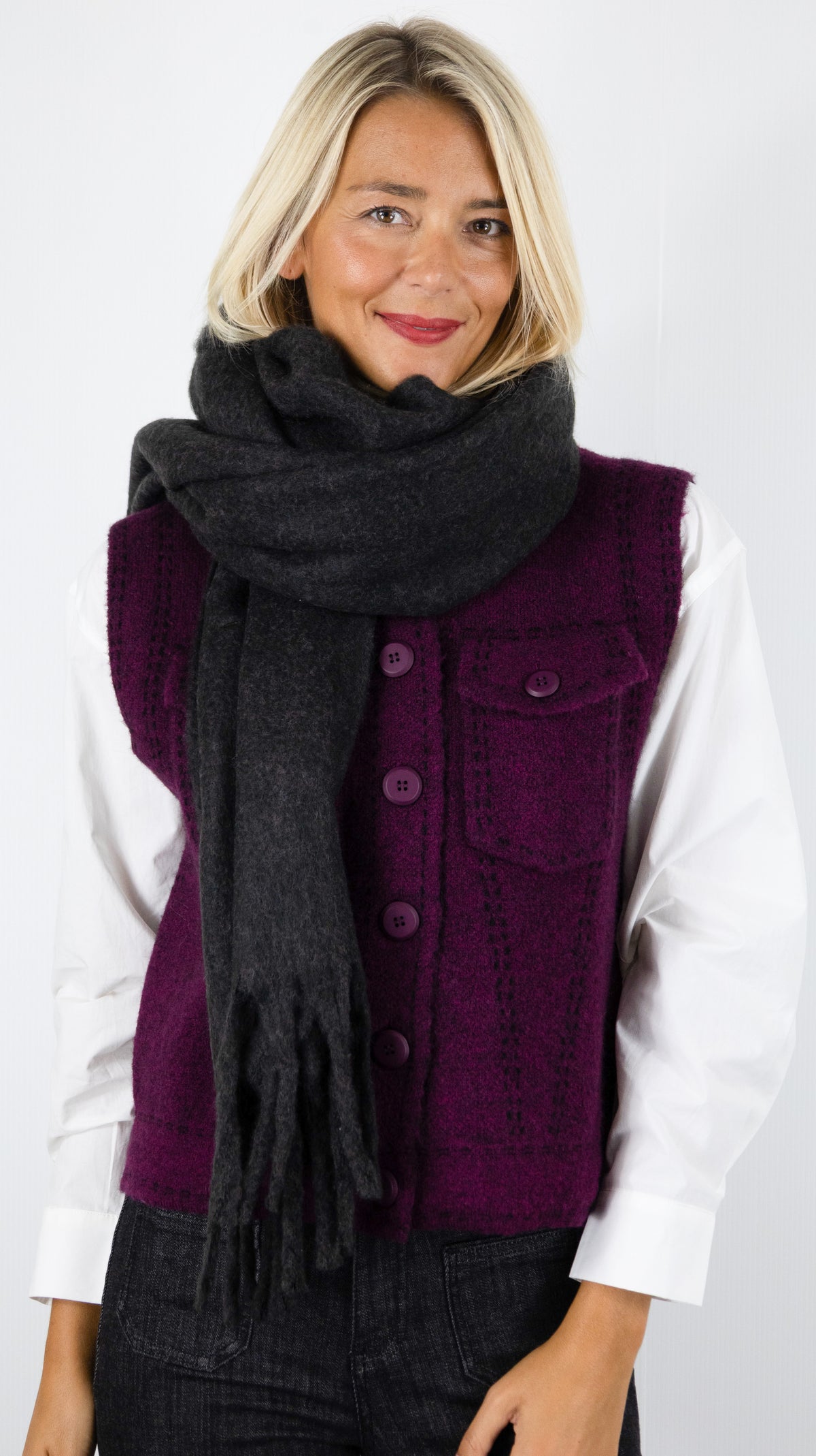 ECHARPE EN LAINE AMERICAN VINTAGE ZINACO#COLOR_GRIS CHINE