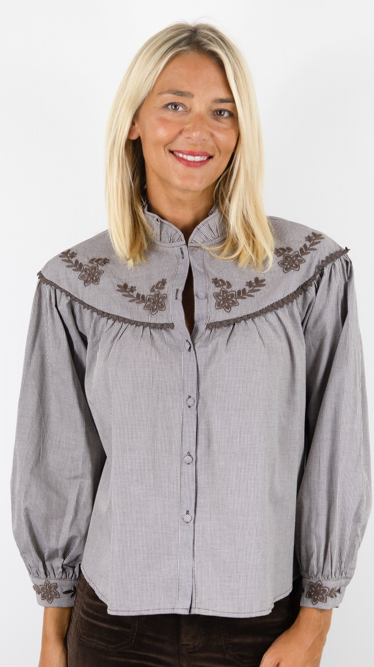 CHEMISE VICHY CHOCO POUR FEMME  IT HIPPIE G184-248 