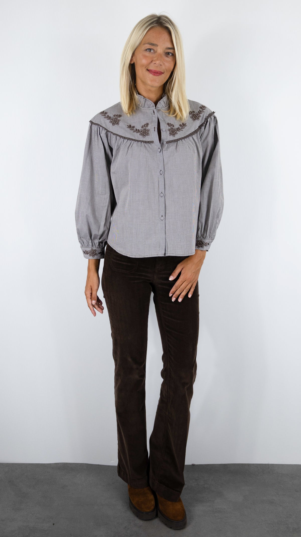 CHEMISE VICHY CHOCO POUR FEMME  IT HIPPIE G184-248 