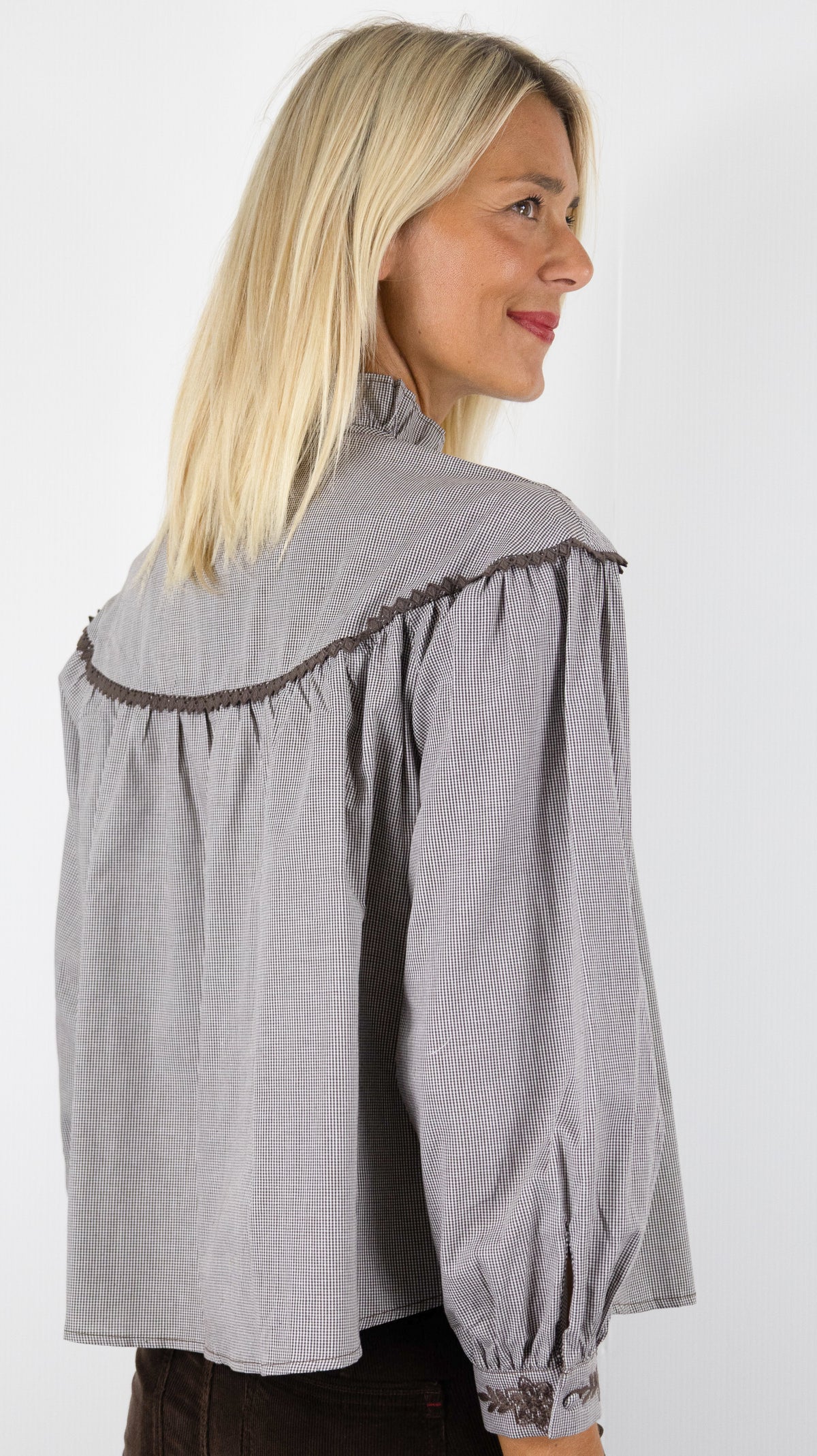CHEMISE VICHY CHOCO POUR FEMME  IT HIPPIE G184-248 