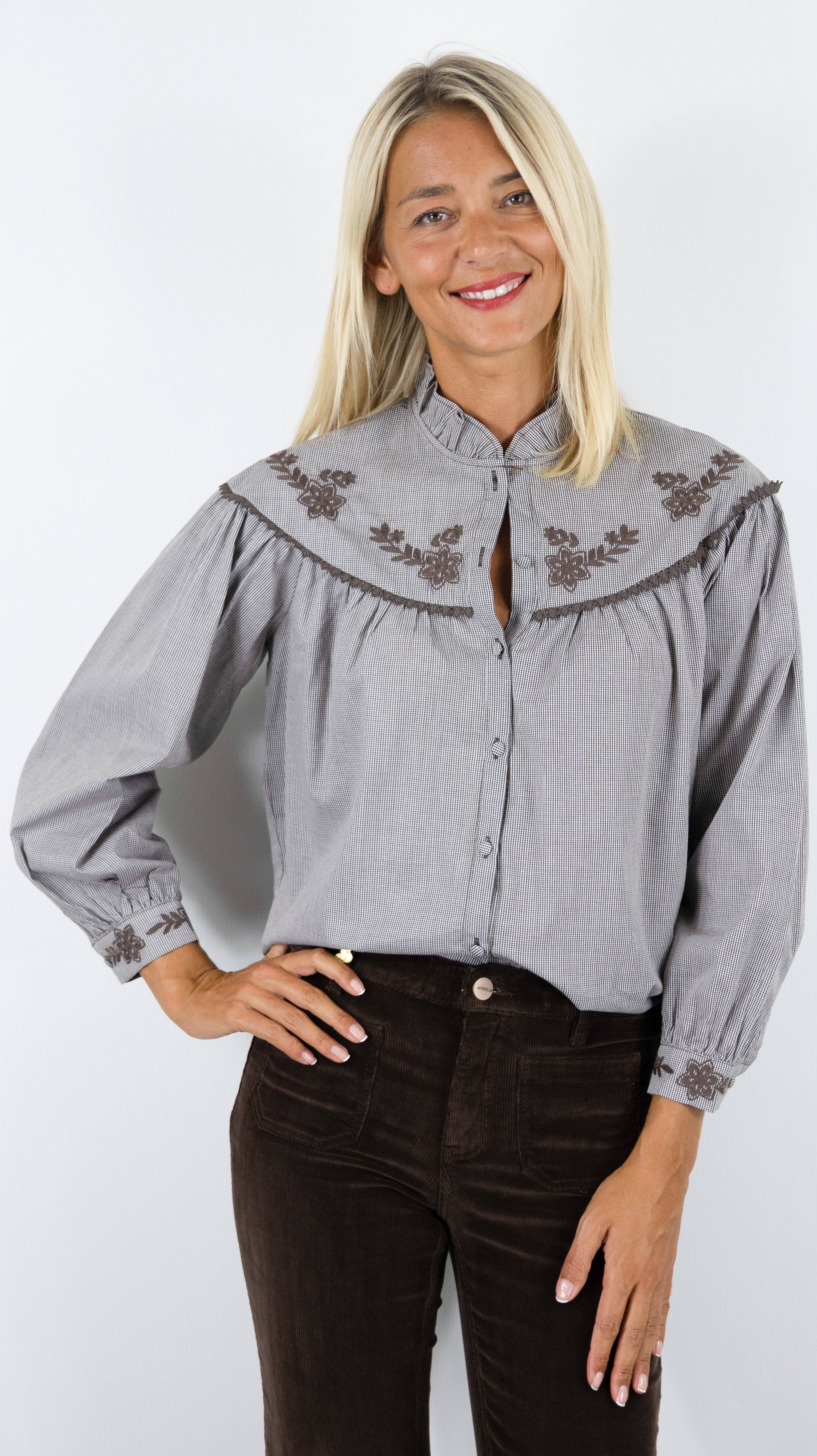 CHEMISE VICHY CHOCO POUR FEMME  IT HIPPIE G184-248 