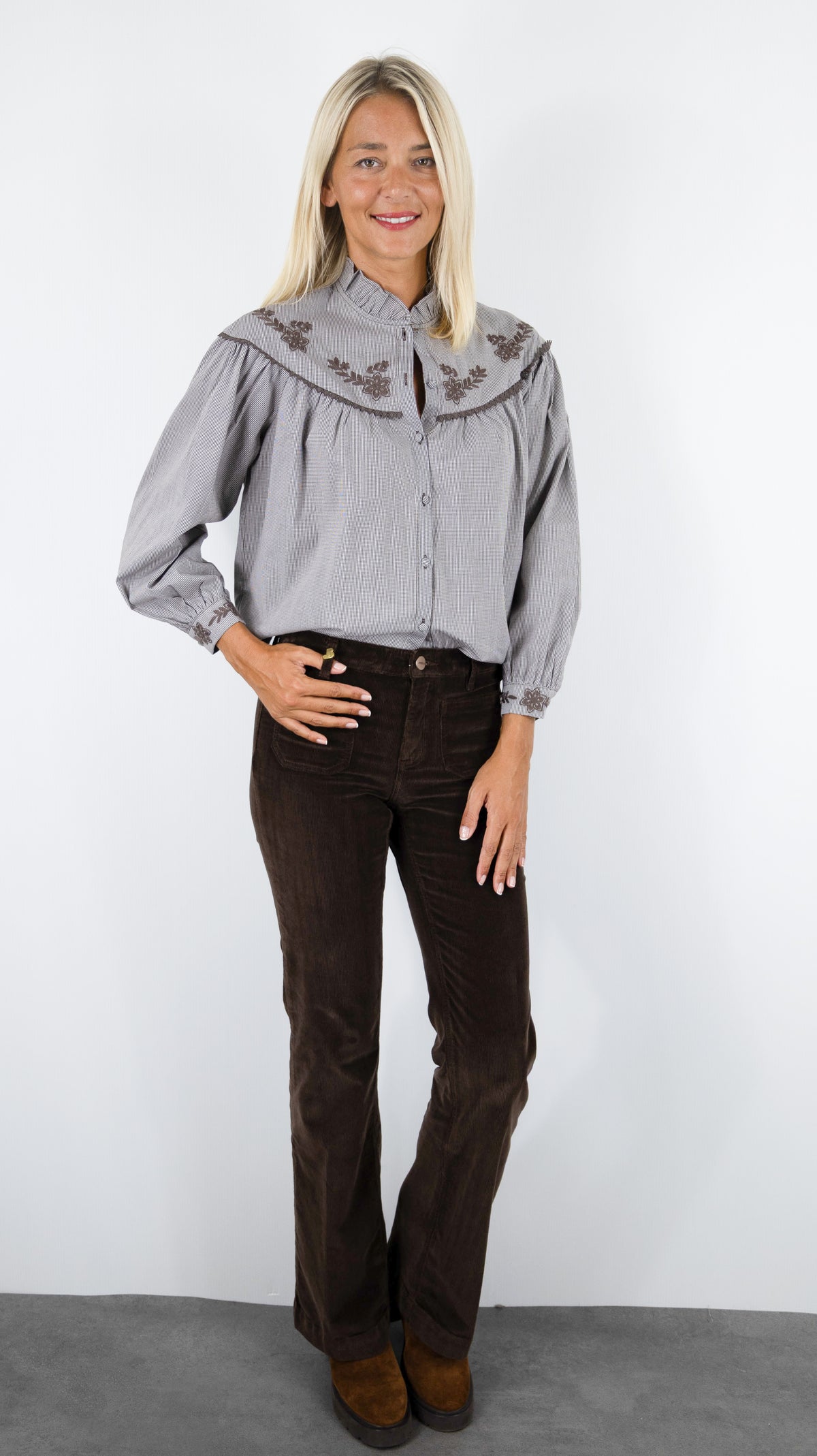 CHEMISE VICHY CHOCO POUR FEMME  IT HIPPIE G184-248 