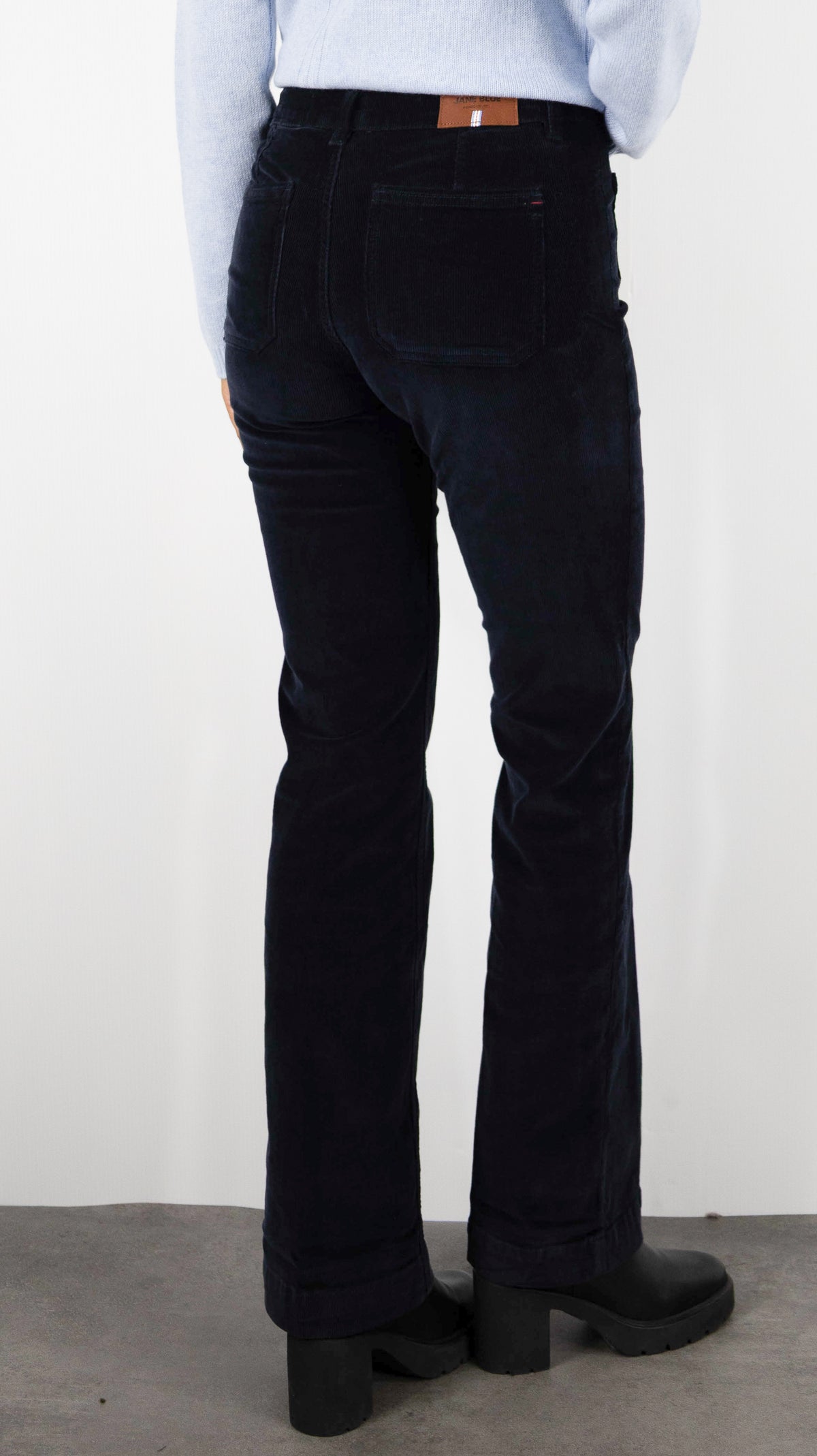 JEANS EVASE EN VELOURS POUR FEMME JANE BLUE BASTILLE NOTTING HILL#COLOR_MARINE