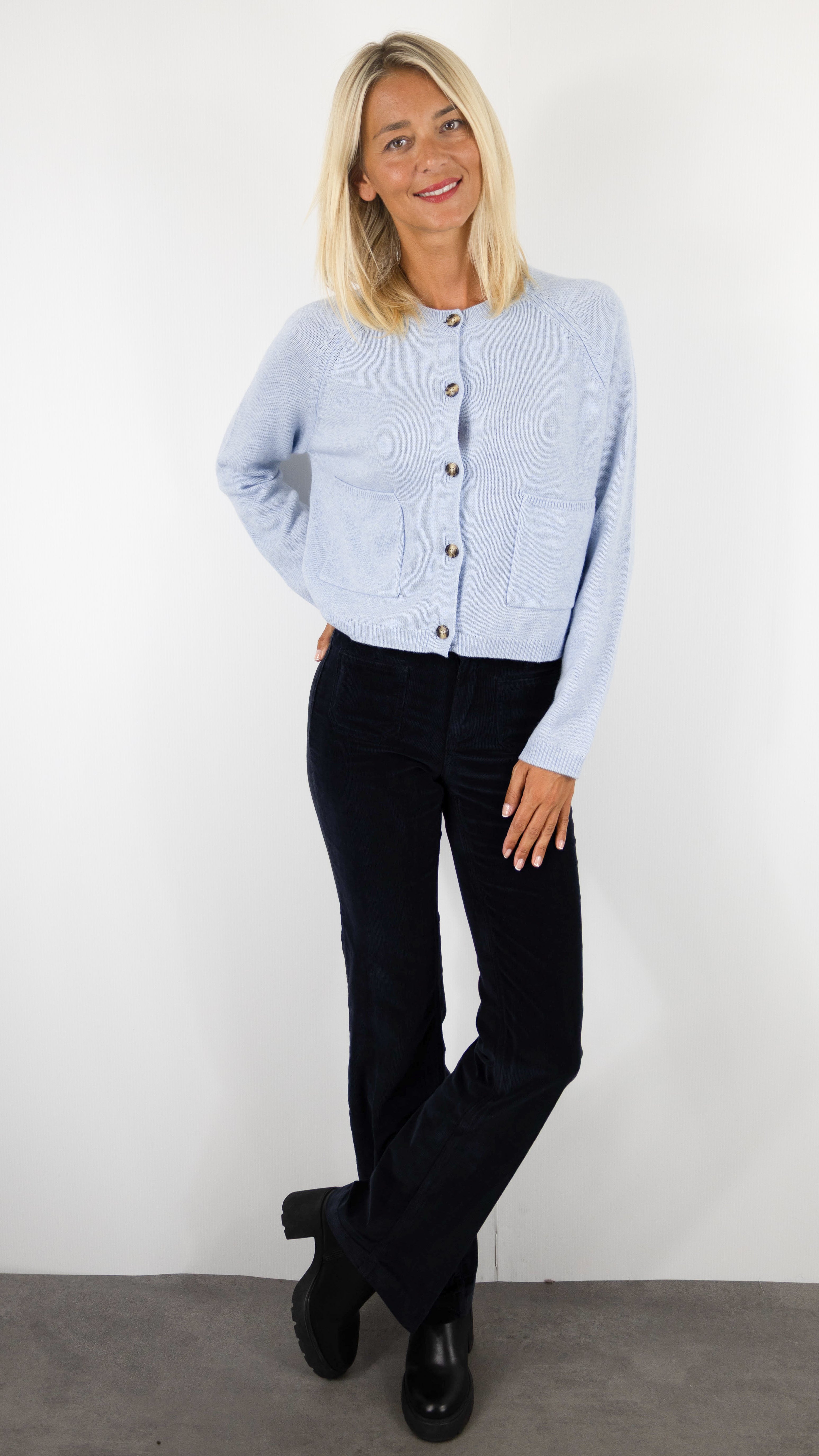 CARDIGAN EN LAINE POUR FEMME NOT SHY WANDA#COLOR_CIEL CHINE