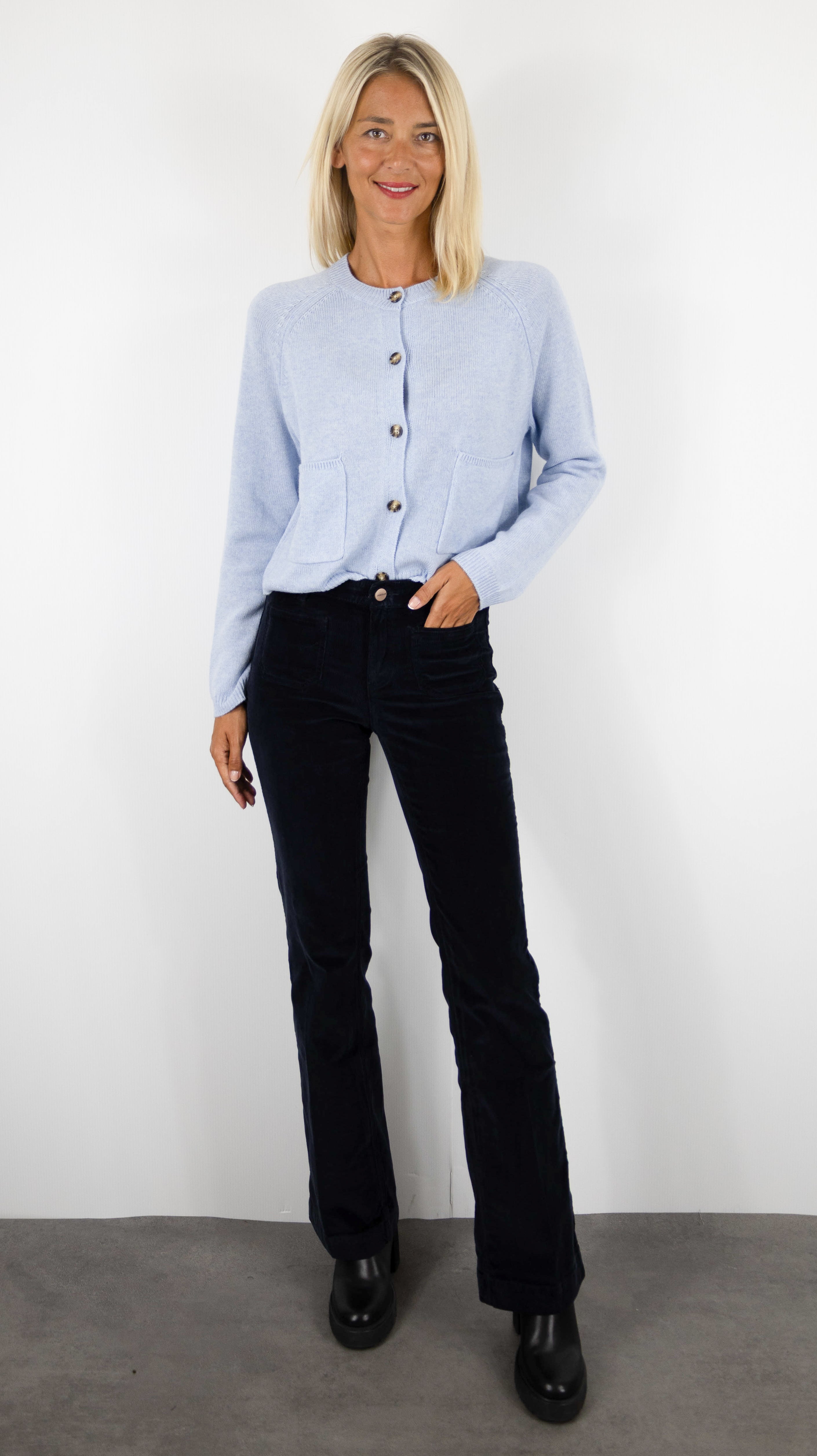 CARDIGAN EN LAINE POUR FEMME NOT SHY WANDA#COLOR_CIEL CHINE