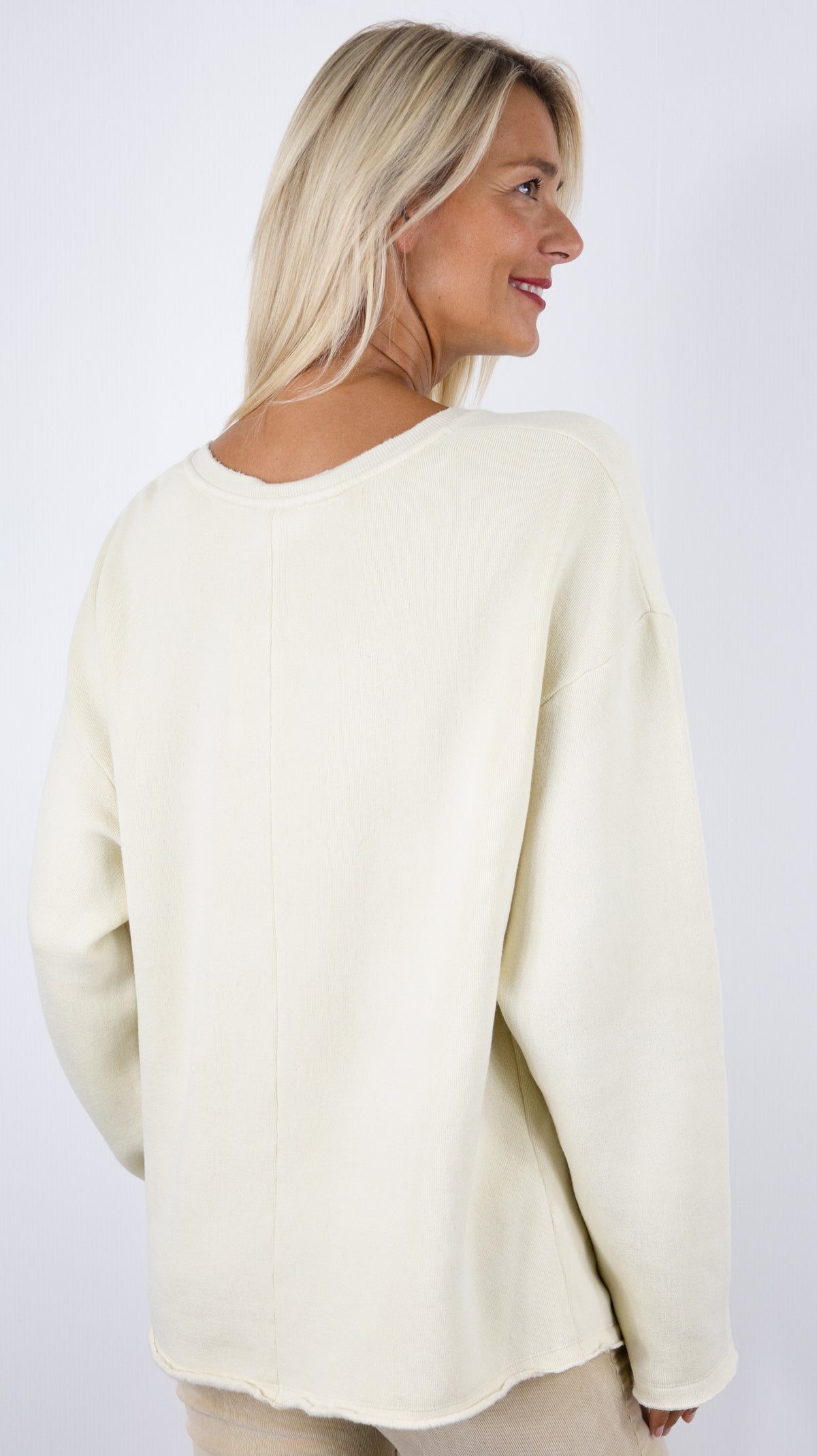 SWEAT COL V AMPLE MANCHES AMPLES AMERICAN VINTAGE NIS03A CREME ANGLAISE