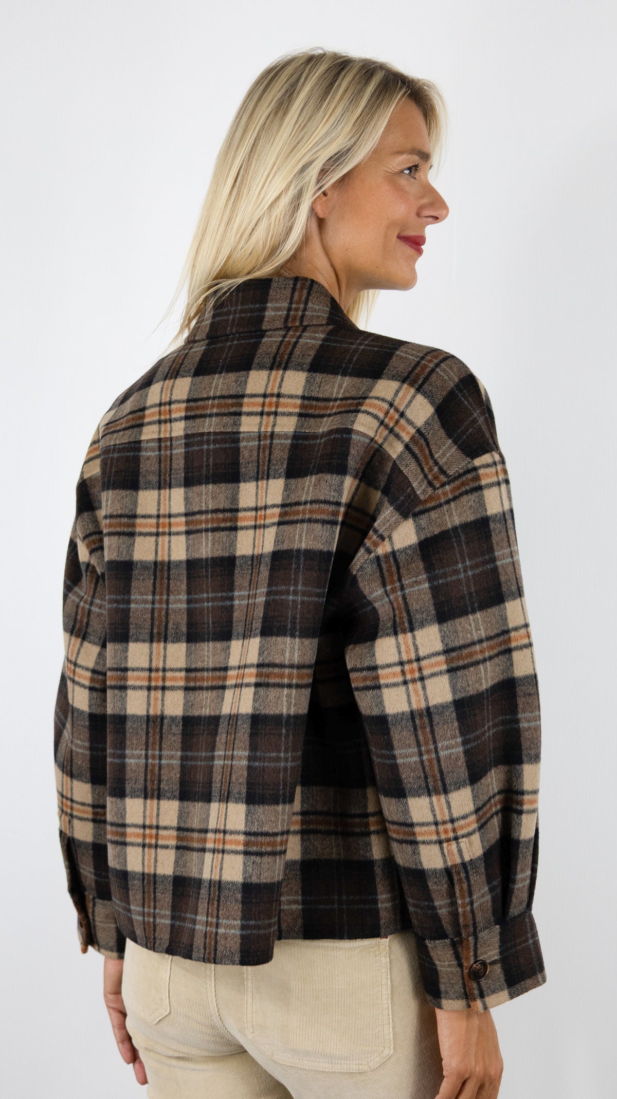 VESTE COURTE ECOSSAISE CHOCO GERARD DAREL JOSIA