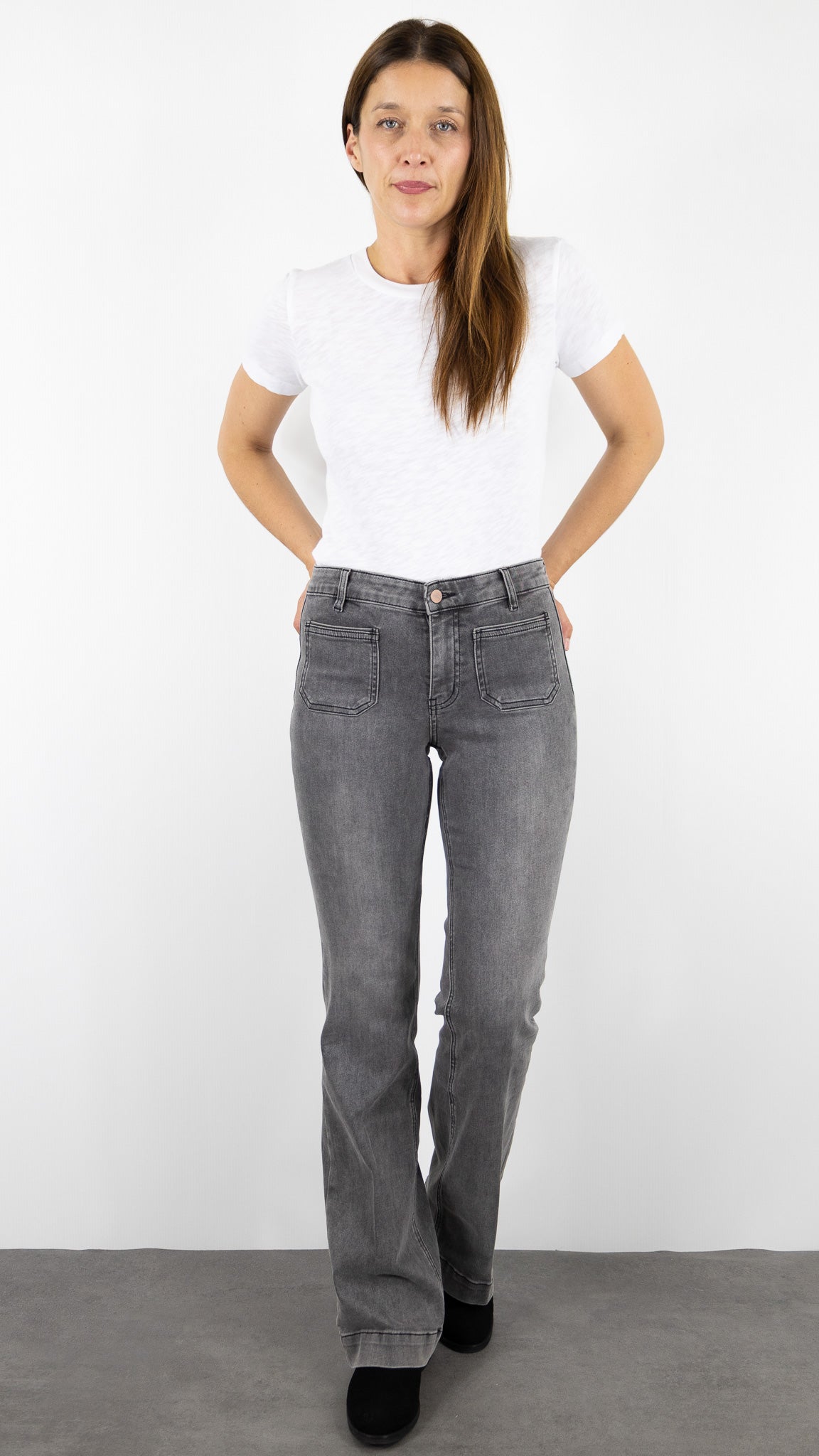 JEANS FLARE GRIS CARBONE JANE BLUE BASTILLE SUPER STRETCH
