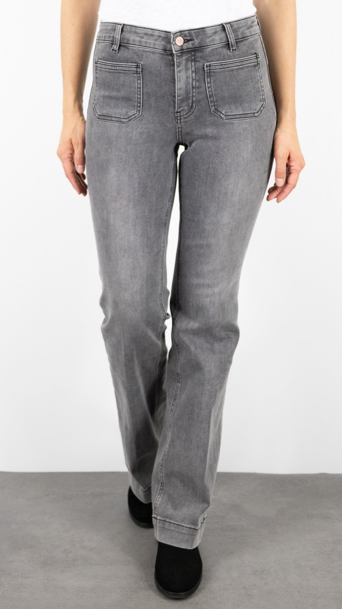 JEANS FLARE GRIS CARBONE JANE BLUE BASTILLE SUPER STRETCH