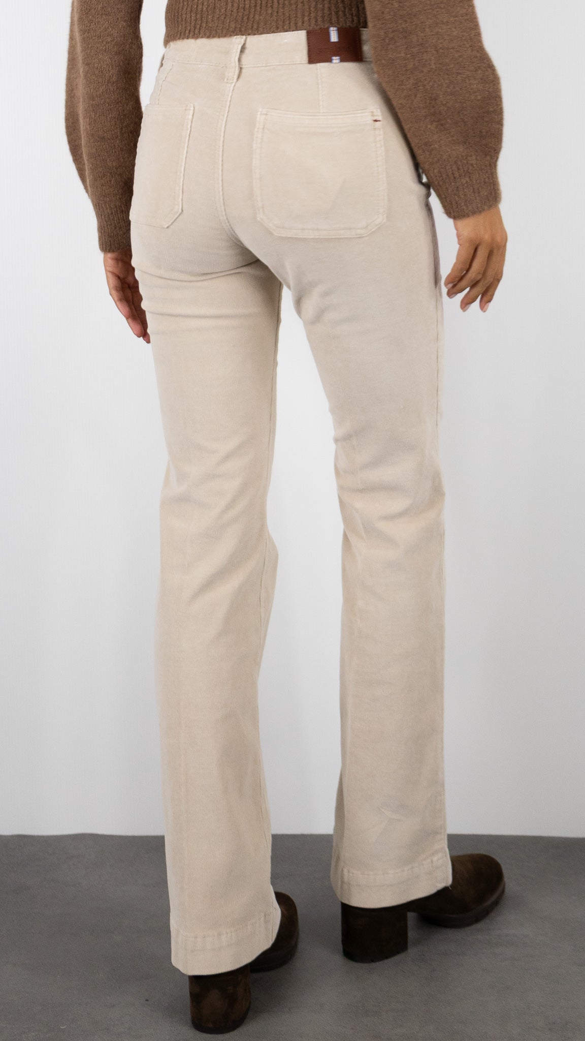JEANS FLARE EN VELOURS MILLERAIES POUR FEMME JANE BLUE BASTILLE TINY CORD#COLOR_ECRU