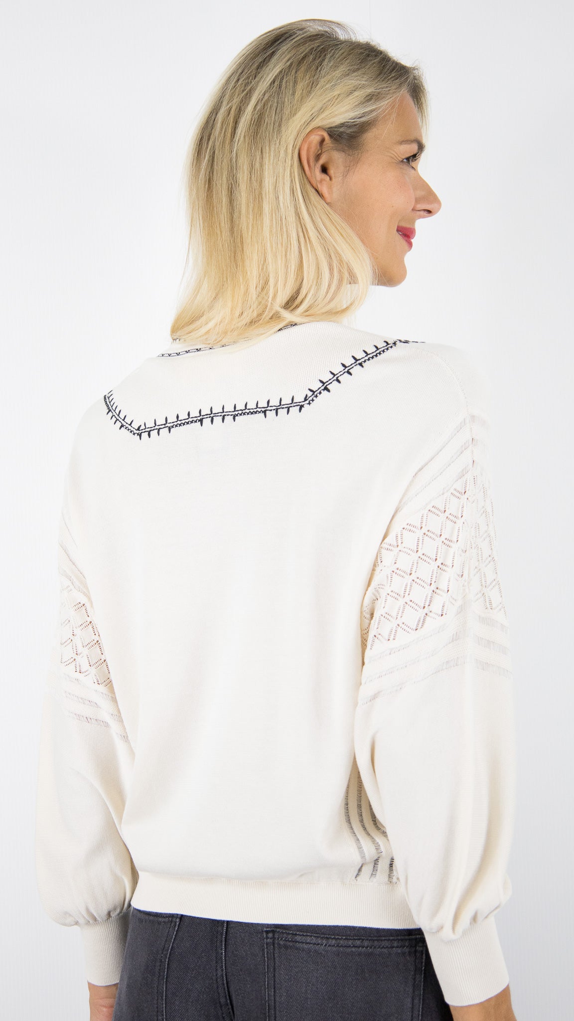 PULL BRODE ECRU OVERSIZE BA&SH BAUSCA 