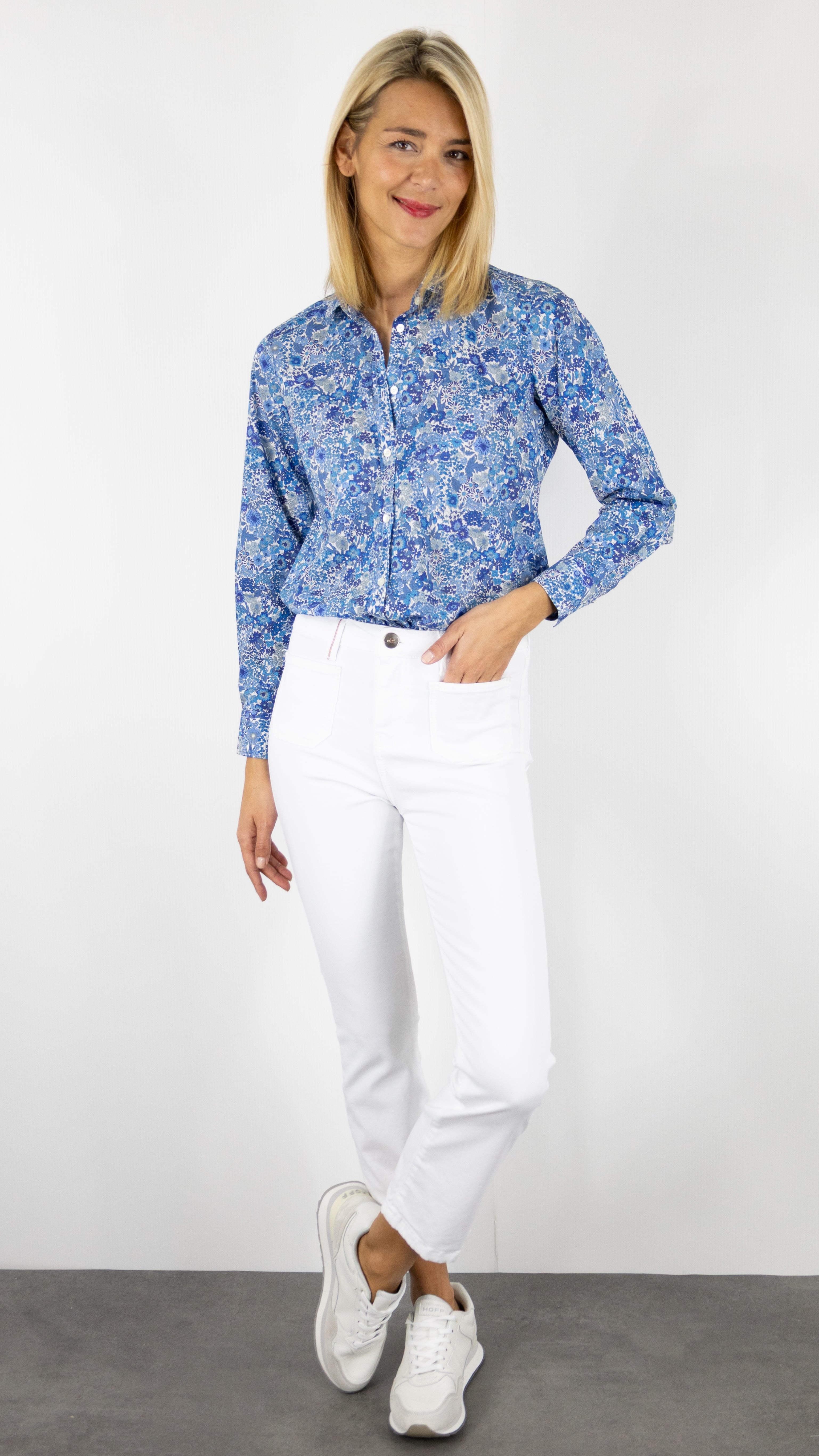 CHEMISE IMPRIMEE LIBERTY EN COTON HARTFORD CORAZON BDCM635#COLOR_02/BLUE