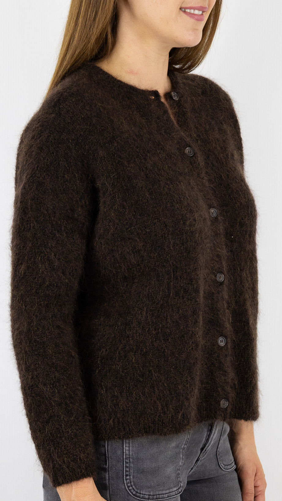 CARDIGAN EN KID MOHAIR FEMME DES PETITS HAUTS BEA#COLOR_COFFEE/CHOCO