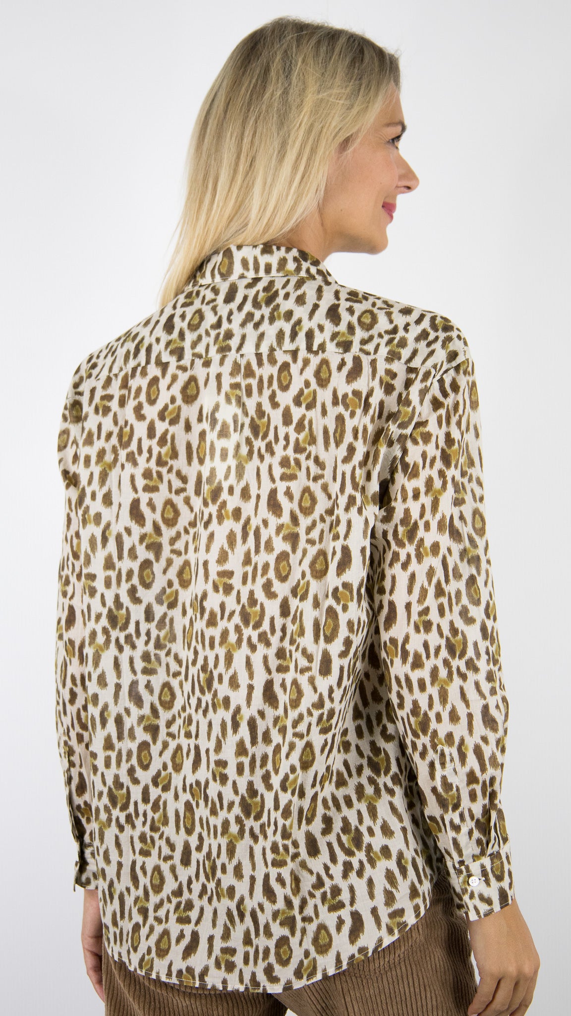 CHEMISE LEOPARD EN COTON POUR FEMME BECH624 NATUREL CAMEL HARTFORD CINEMA