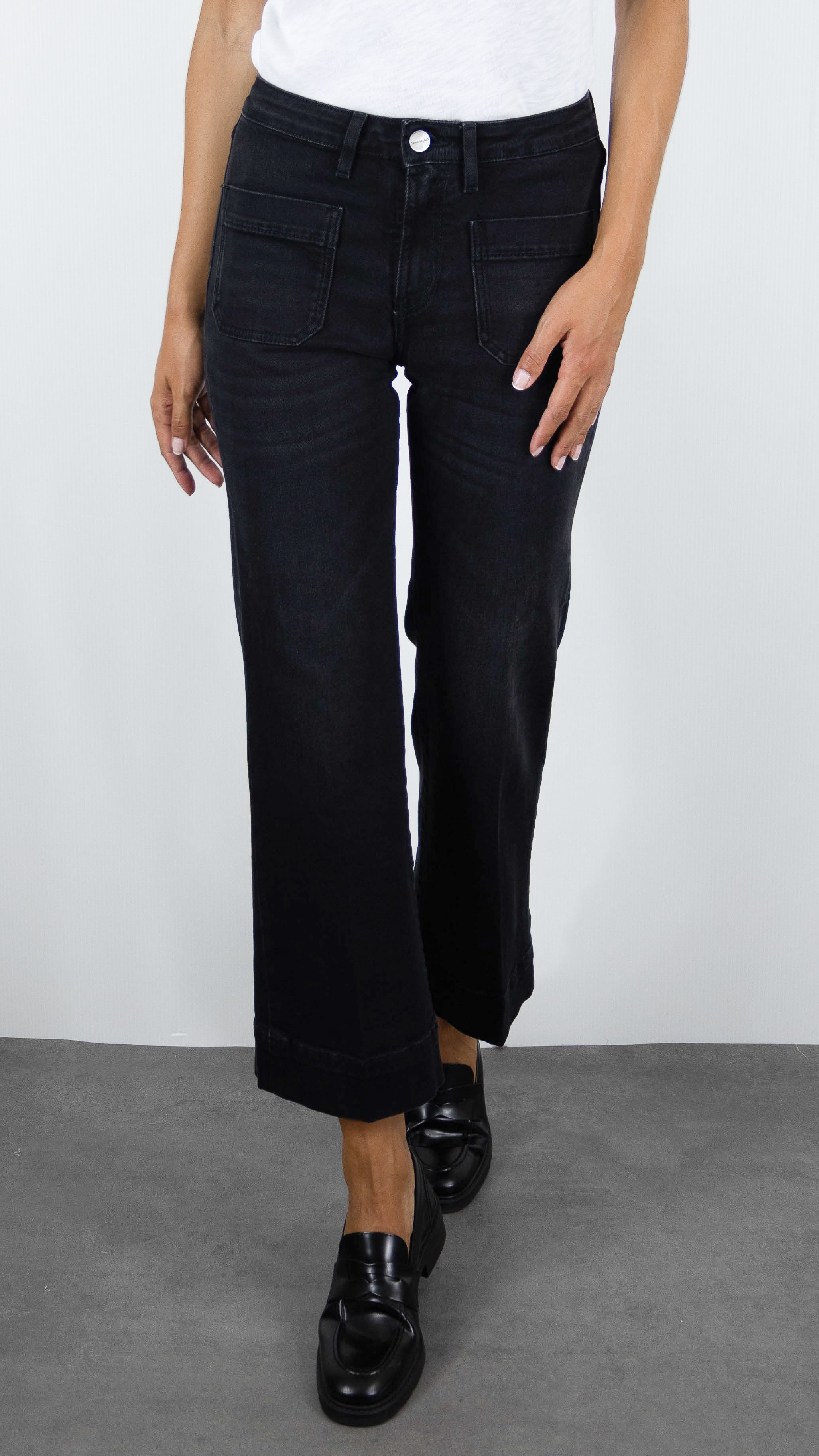 JEANS 7/8 EVASE POUR FEMME DENIM STUDIO BELLA BLACK DENIM JEANS ANTRACITE