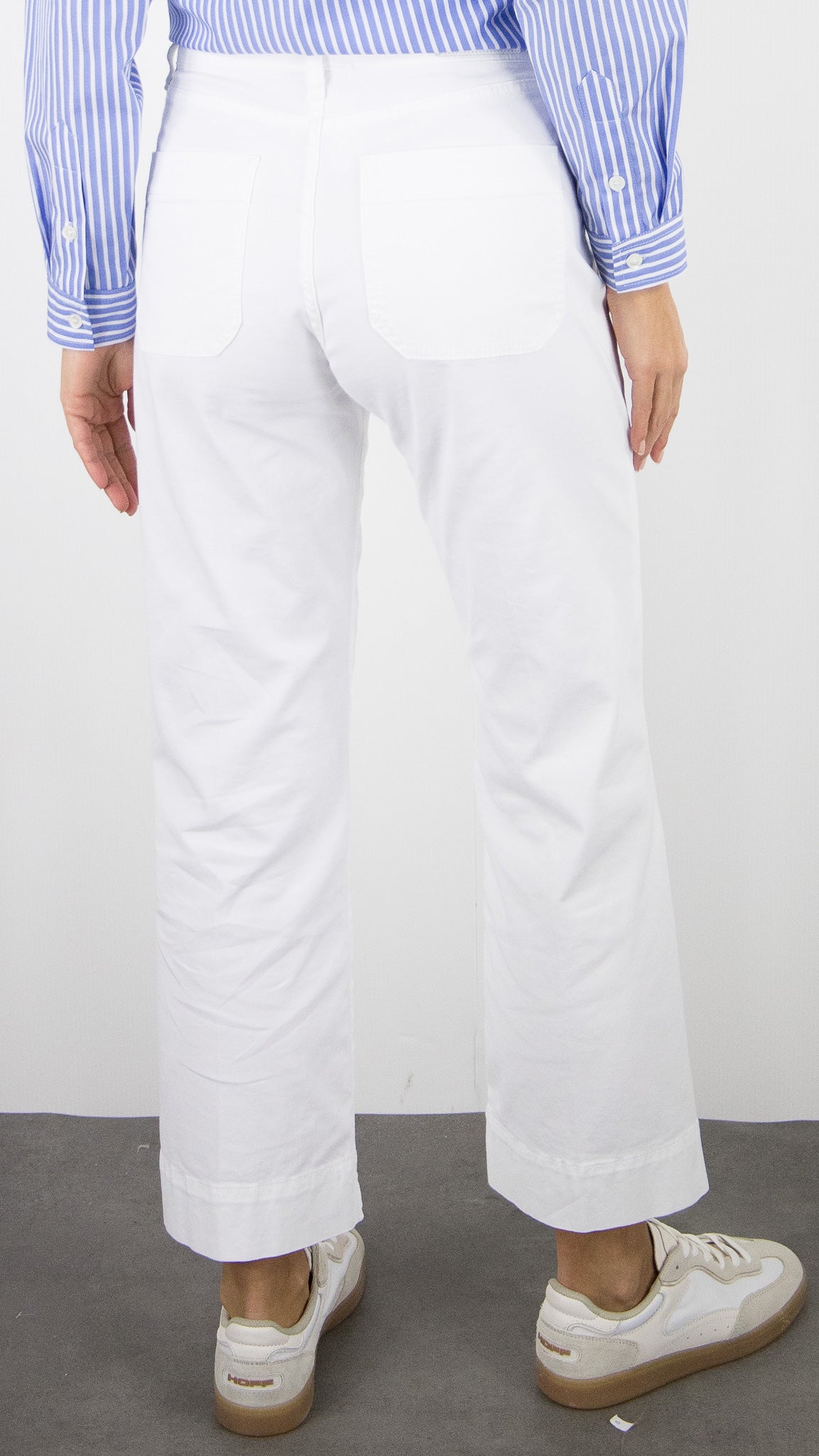 PANTALON 7/8 JAMBES LARGES POUR FEMME DENIM STUDIO BELLA LIGHT GABARDINE#COLOR_BLANC