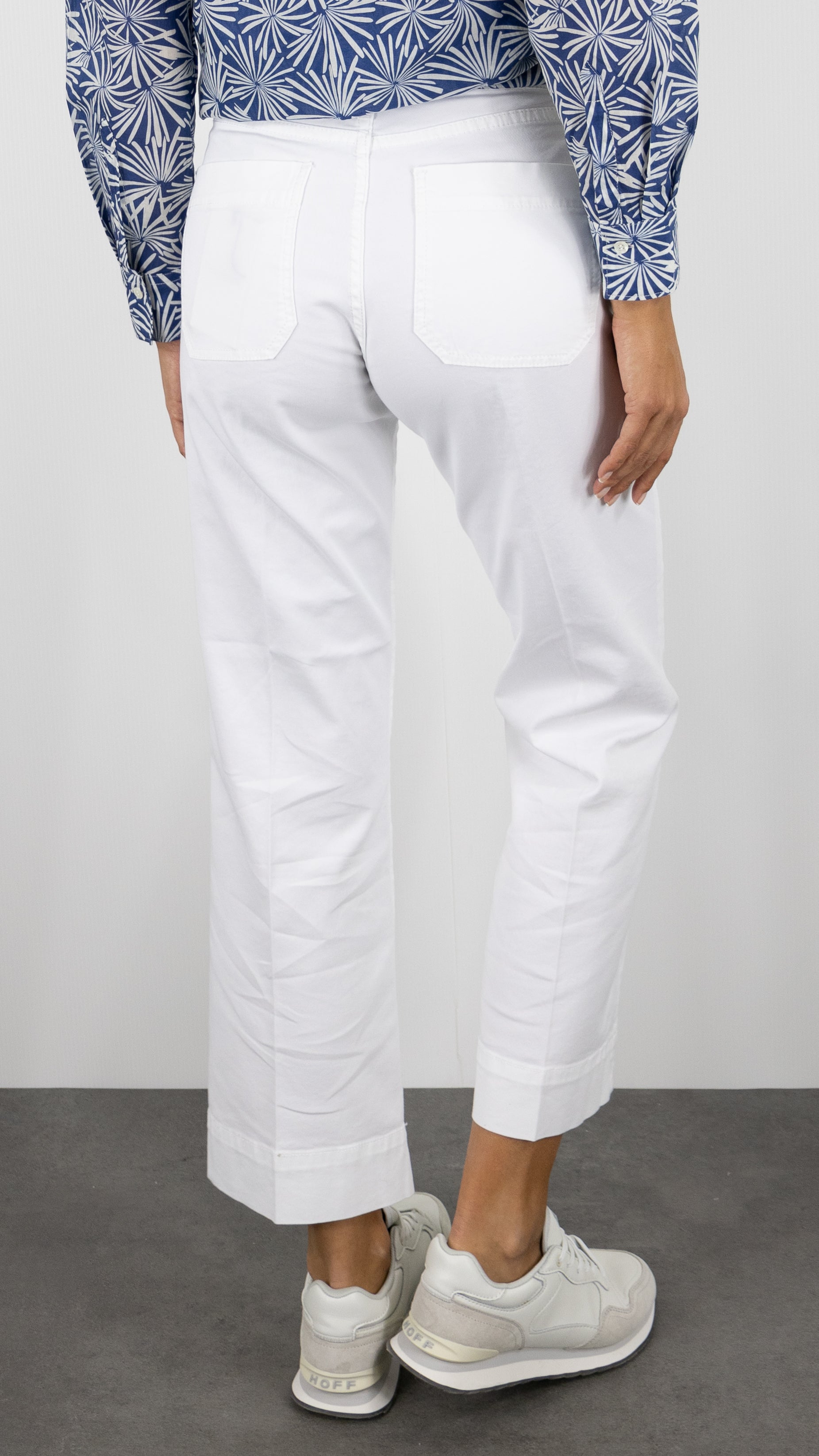 PANTALON 7/8 JAMBES LARGES POUR FEMME DENIM STUDIO BELLA LIGHT GABARDINE#COLOR_BLANC