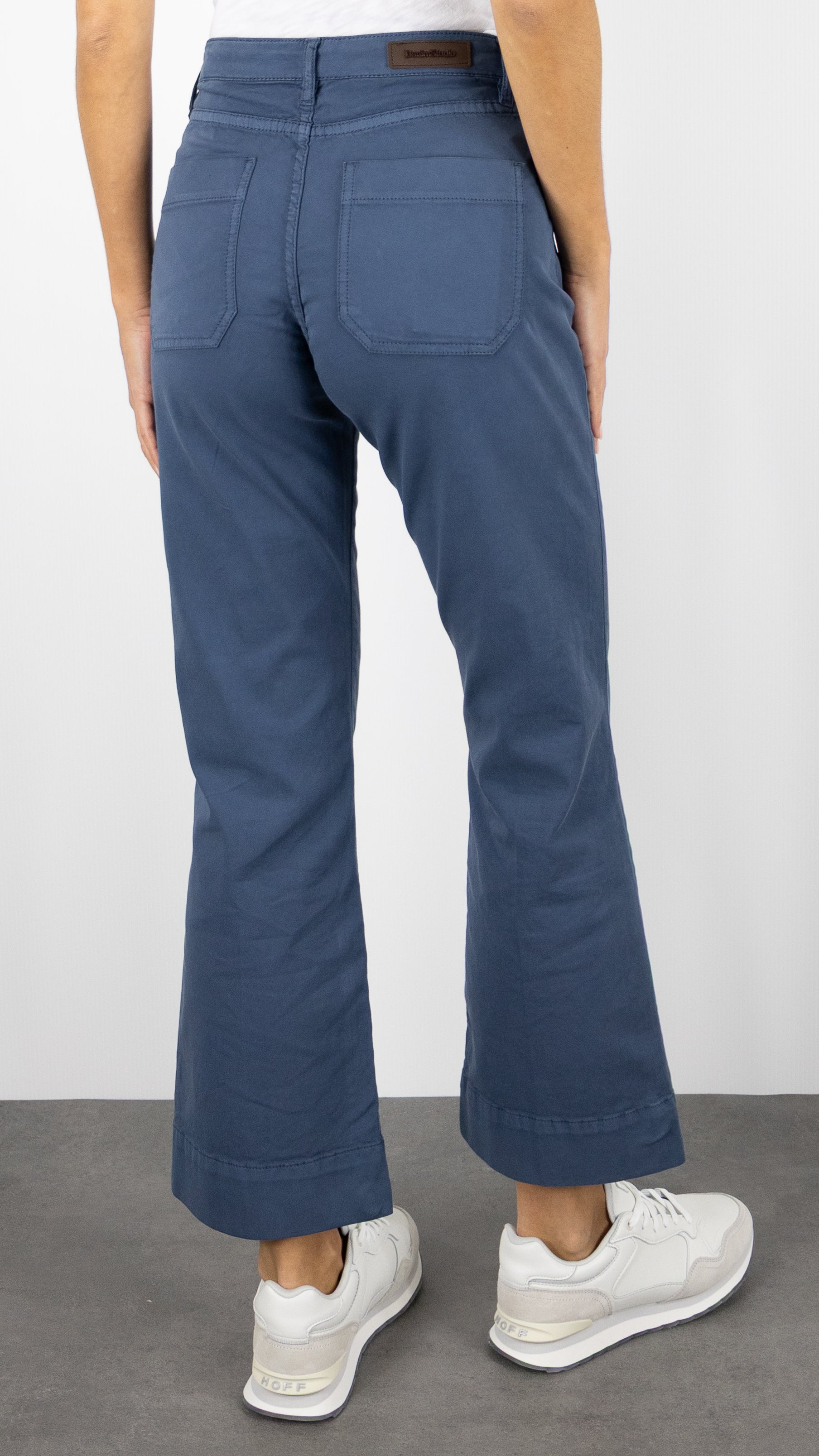 PANTALON 7/8 JAMBES LARGES POUR FEMME DENIM STUDIO BELLA LIGHT GABARDINE#TYPHON/INDIGO