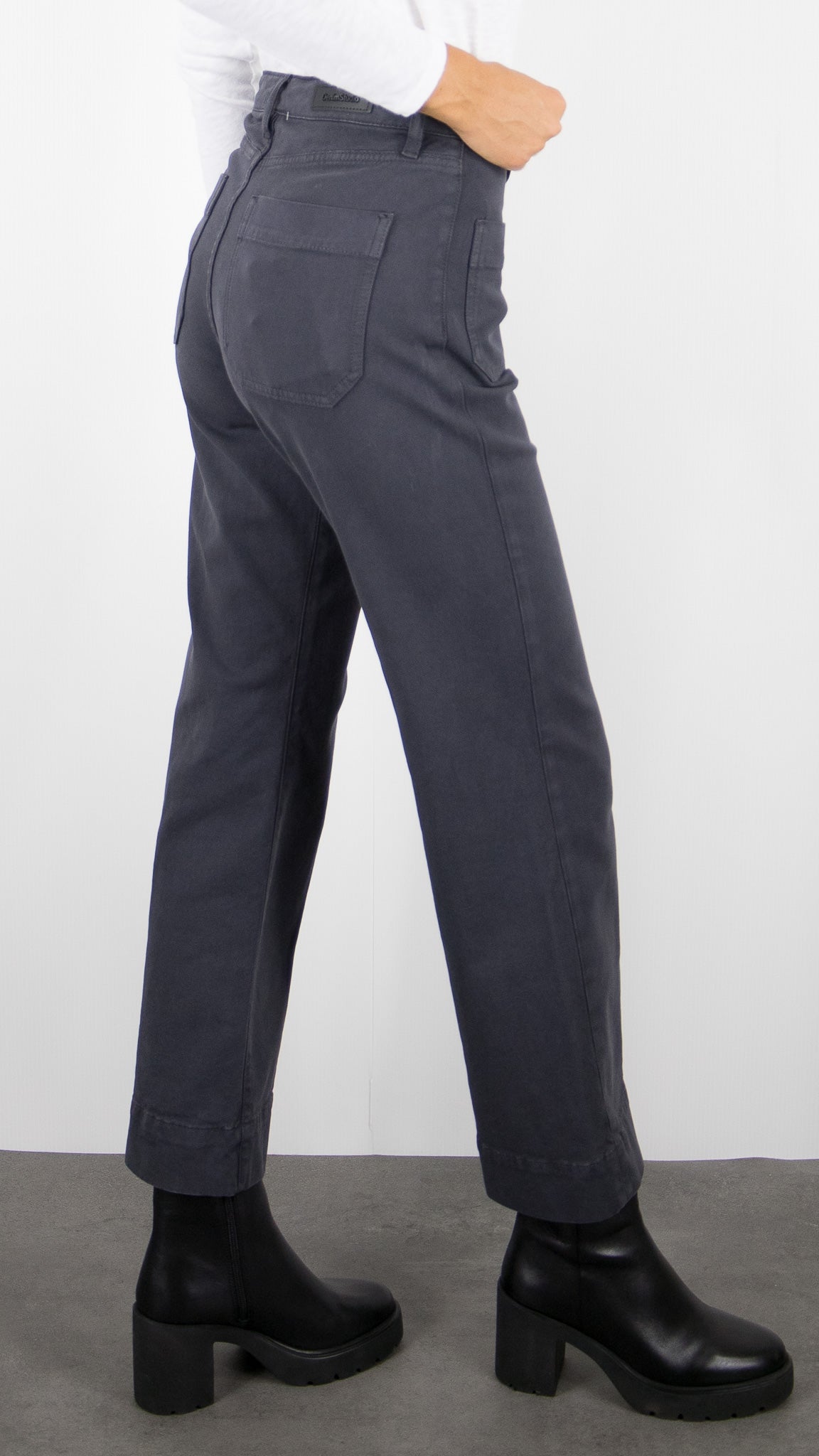 PANTALON TAILLE HAUTE EVASE FEMME DENIM STUDIO BELLA SOFT TWILL#COLOR_ASH/ANTRA