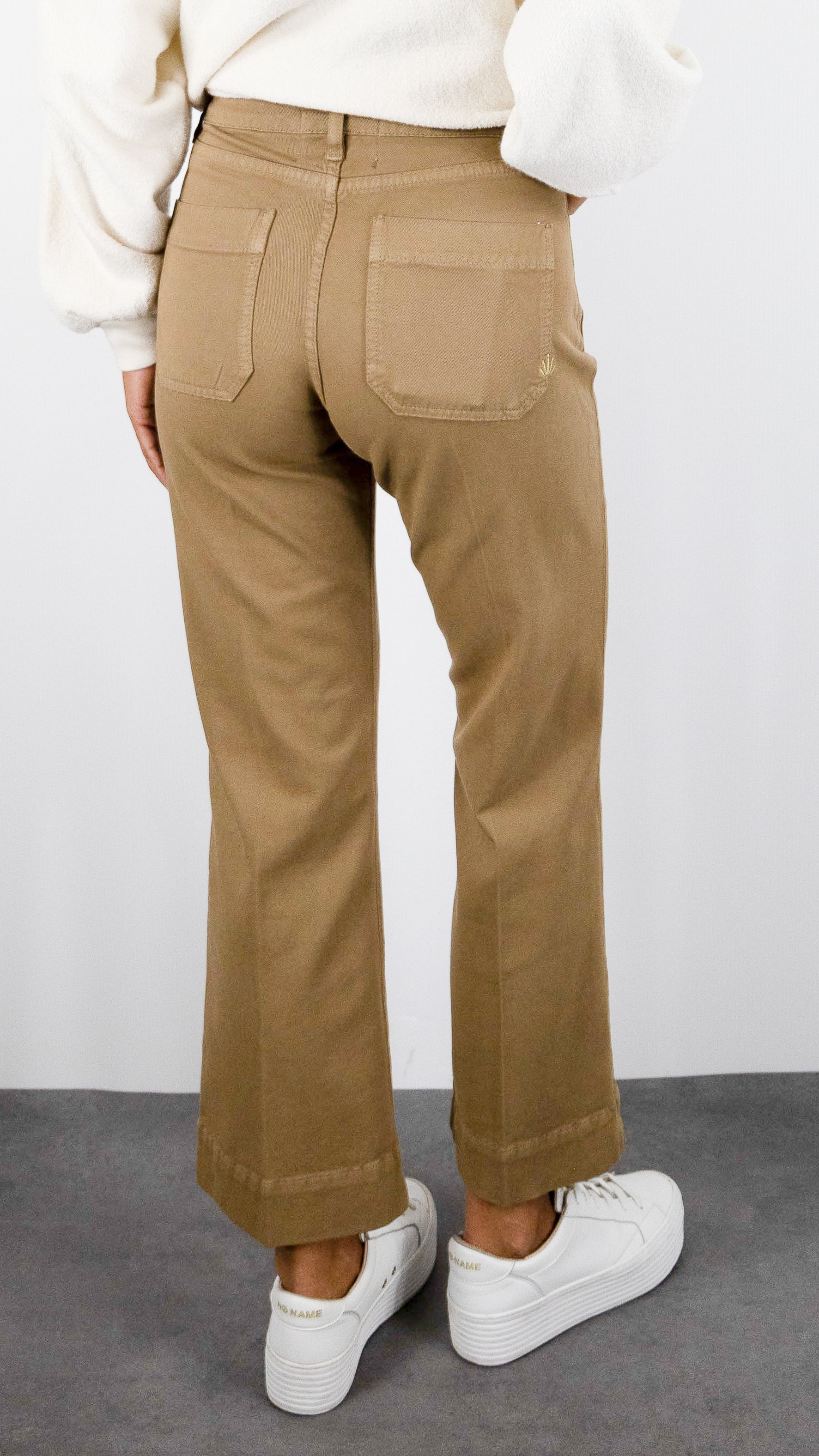 PANTALON LARGE 7/8 POUR FEMME DENIM STUDIO BELLA SOFT TWILL#COLOR_HAVANE CAMEL