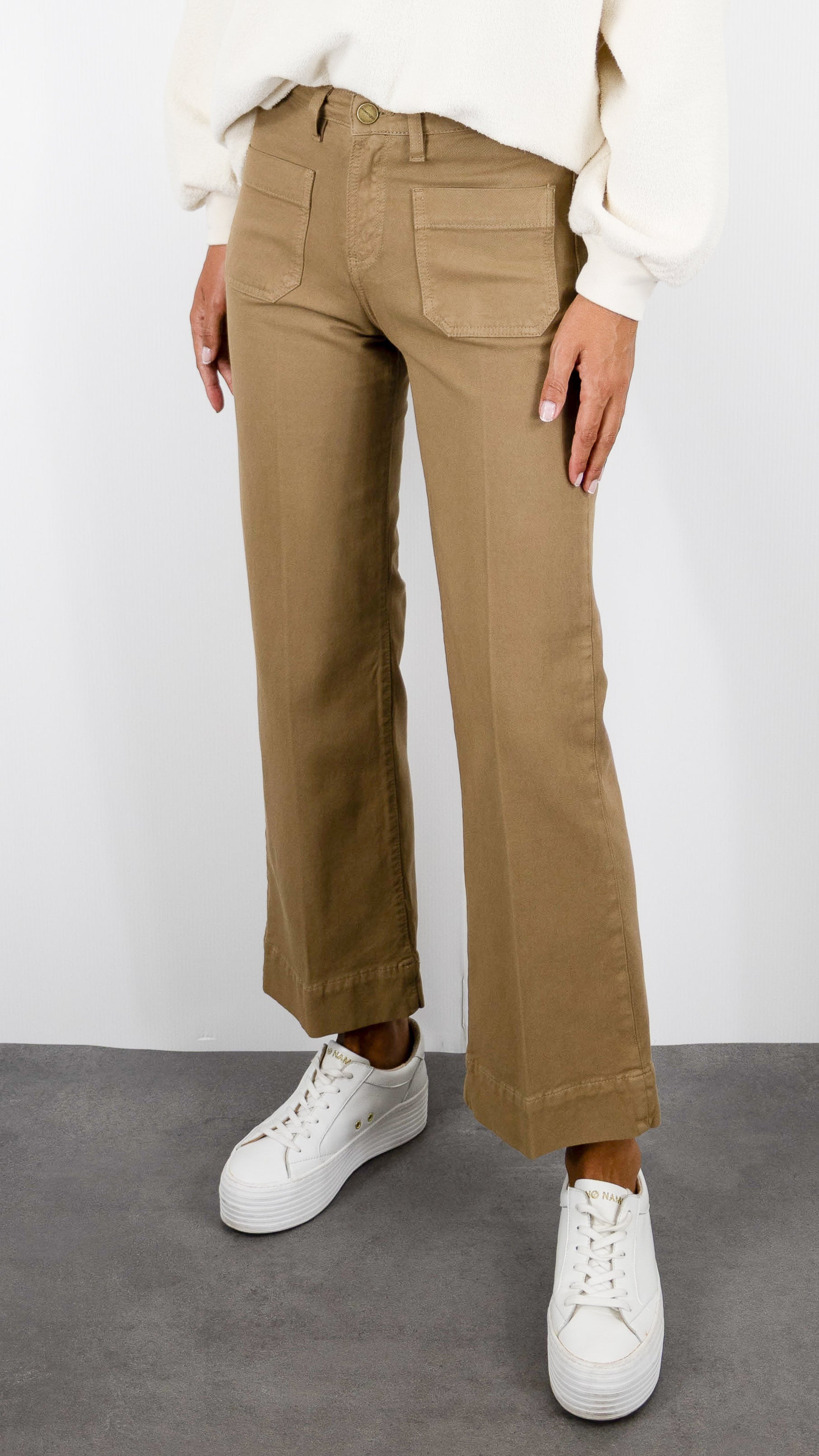 PANTALON LARGE 7/8 POUR FEMME DENIM STUDIO BELLA SOFT TWILL#COLOR_HAVANE CAMEL
