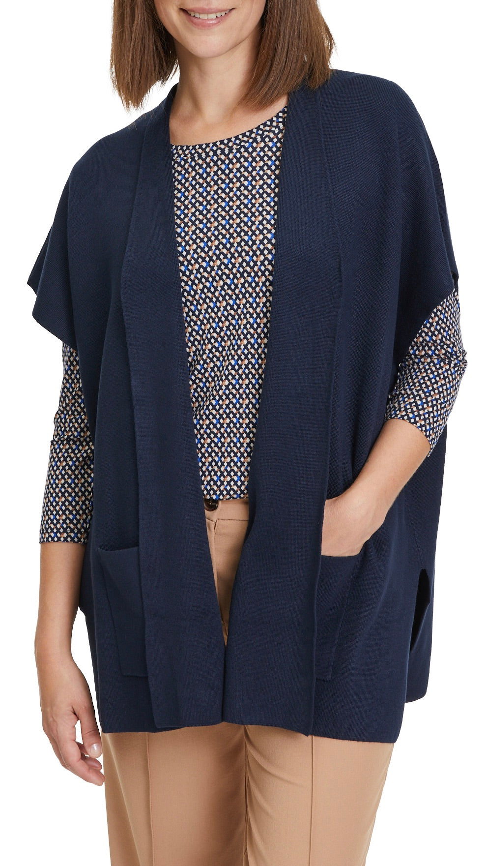 GILET SANS MANCHES AMPLE BETTY BARCLAY 5002 1036 MARINE