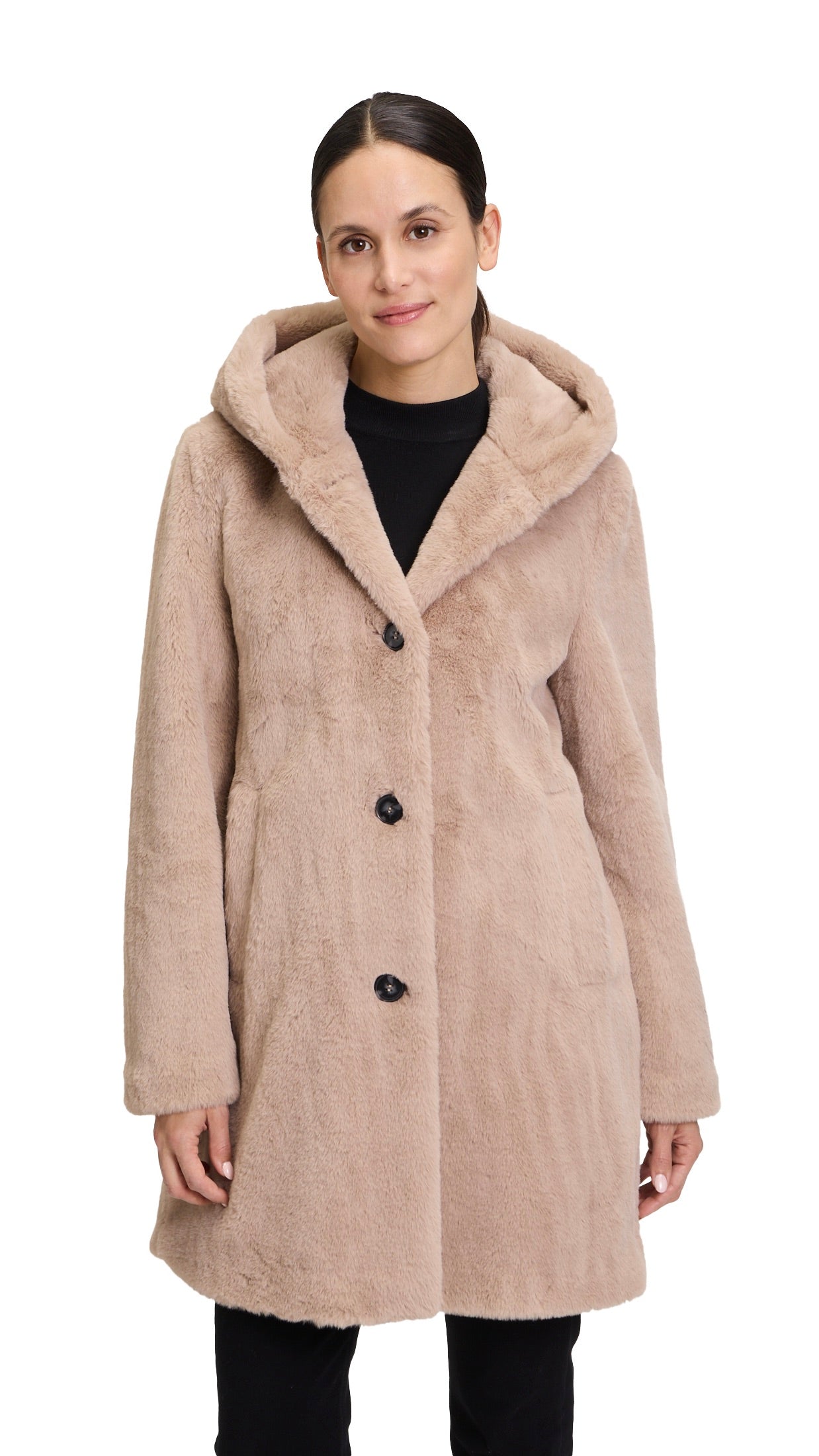 MANTEAU EN FAUSSE FOURRURE BEIGE BETTY BARCLAY 7791 1540