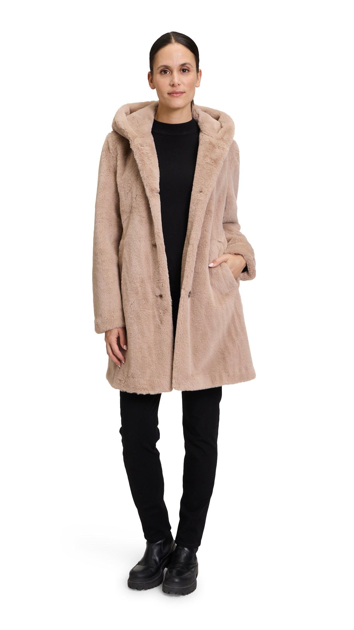 MANTEAU EN FAUSSE FOURRURE BEIGE BETTY BARCLAY 7791 1540