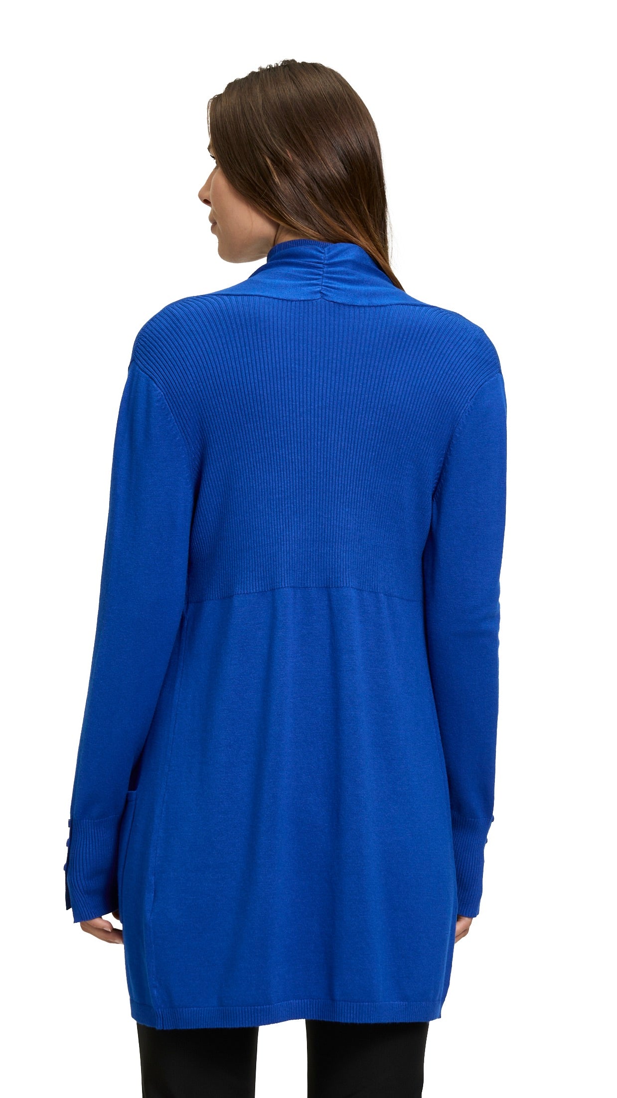 GILET LONG BORD A BORD BLEUE ELECTRIQUE BETTY BARCLAY 5109 1036 