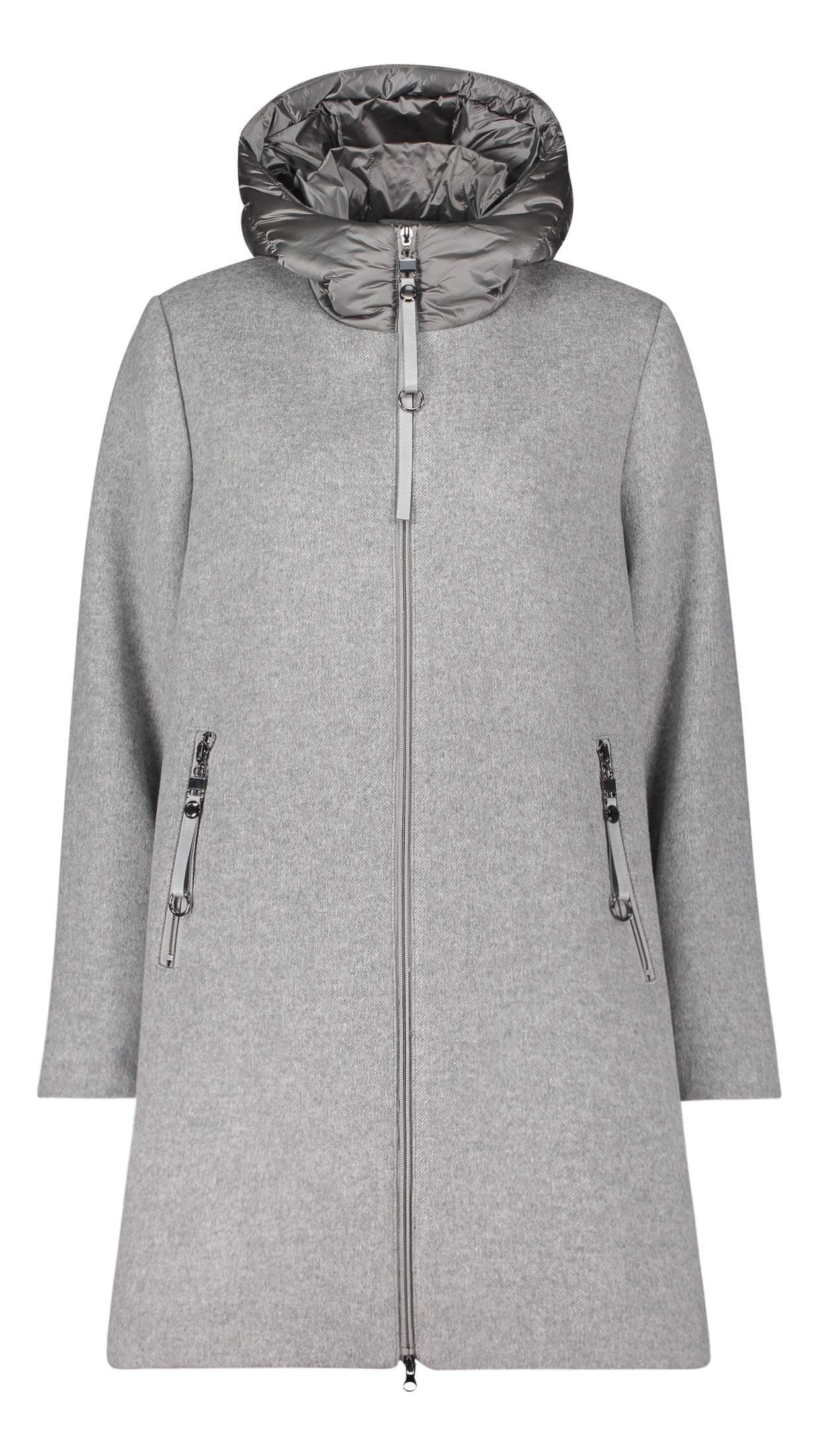 MANTEAU A CAPUCHE BIMATIERE BETTY BARCLAY 1553 7766#COLOR_9709/GRIS