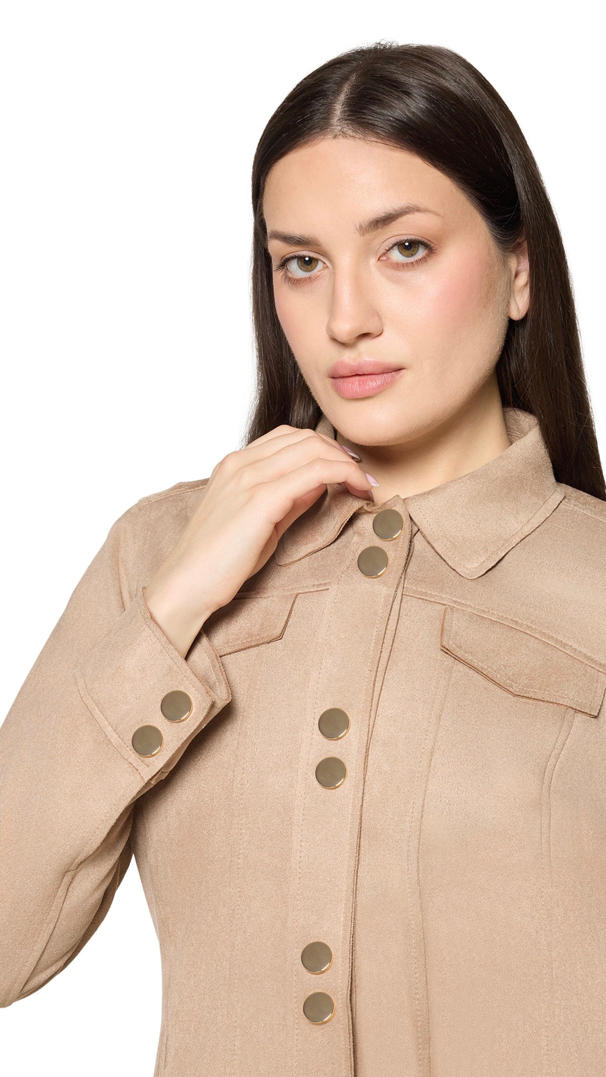 VESTE COL POLO BETTY BARCLAY 4712/1178#COLOR_7022/TAUPE