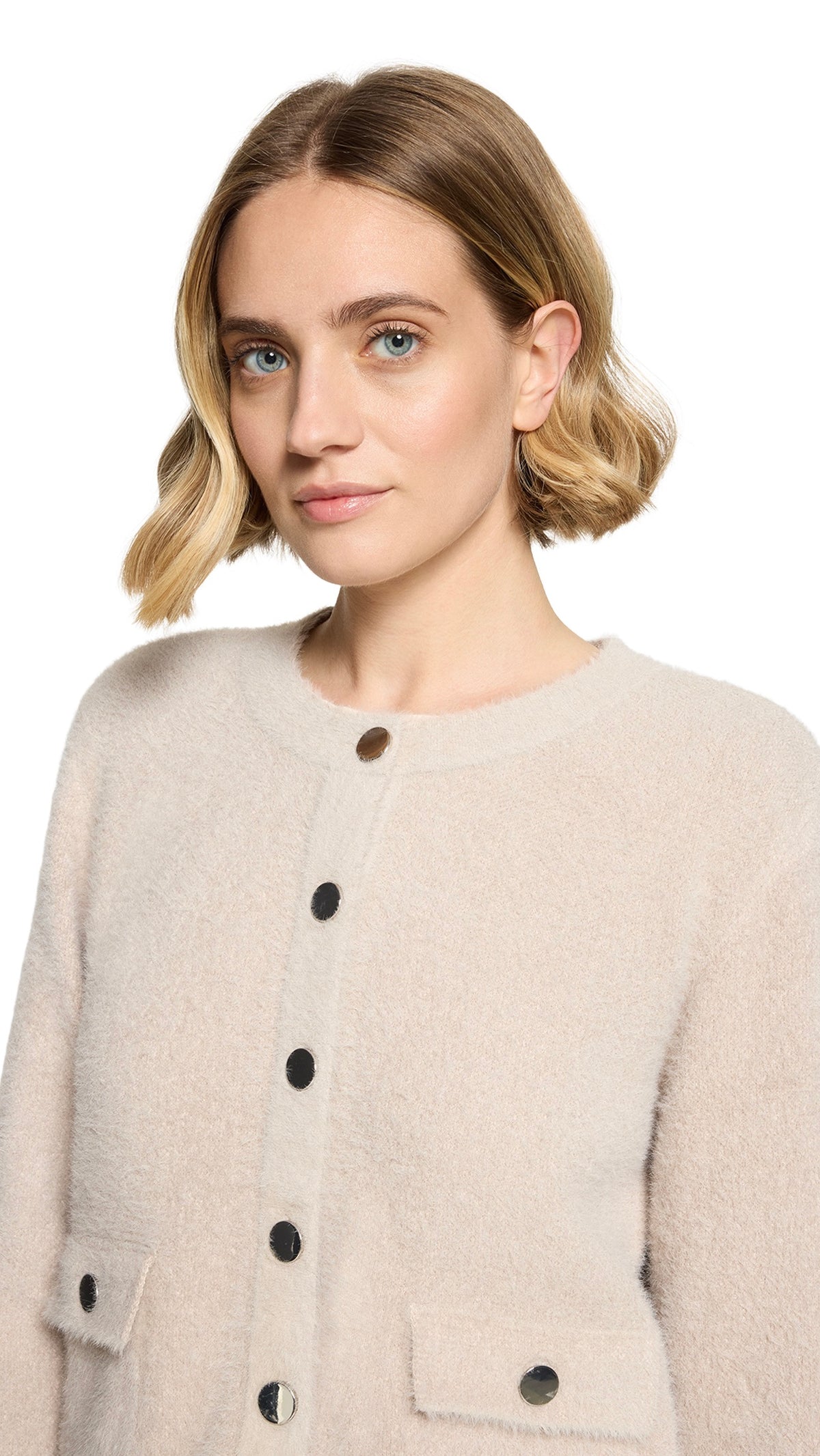GILET POILU POUR FEMME BETTY BARCLAY 5496/2034#COLOR_7304/BRIGHT TAUPE