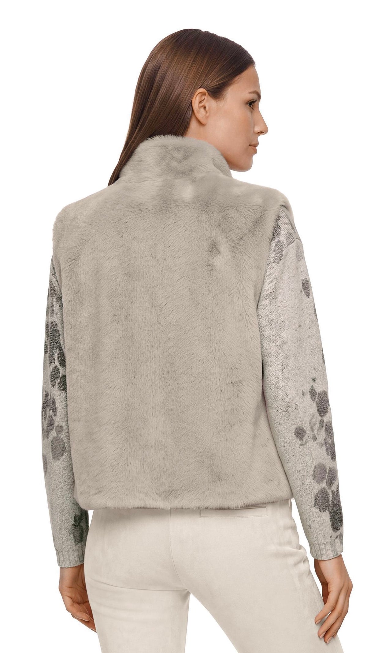 GILET SANS MANCHES EN FAUSSE FOURRURE BETTY BARCLAY 7241/2901#COLOR_7304/BRIGHT TAUPE