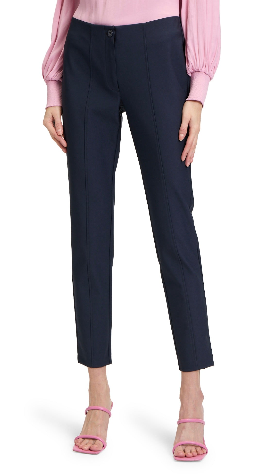 PANTALON 7/8 EN TENCEL FEMME BETTY BARCLAY 6812/2150#COLOR_8345/DARK SKY