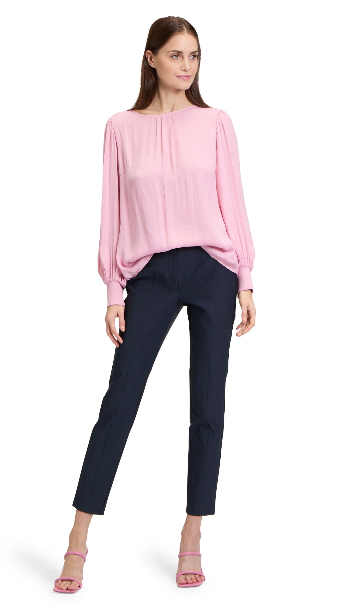 PANTALON 7/8 EN TENCEL FEMME BETTY BARCLAY 6812/2150#COLOR_8345/DARK SKY